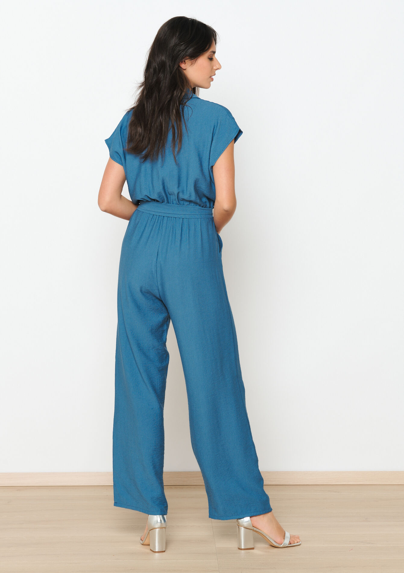 Jumpsuit met korte mouwen, Jumpsuit met korte mouwen - BLUE PASTEL - 06004507_3003