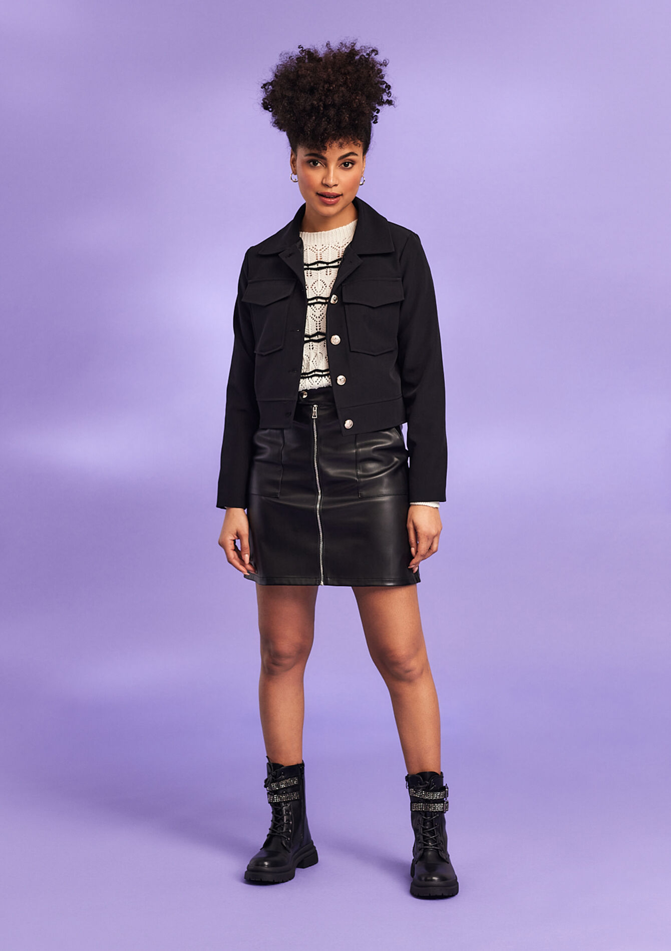 Rok in nepleder, Rok in nepleder - BLACK - 07101084_0503