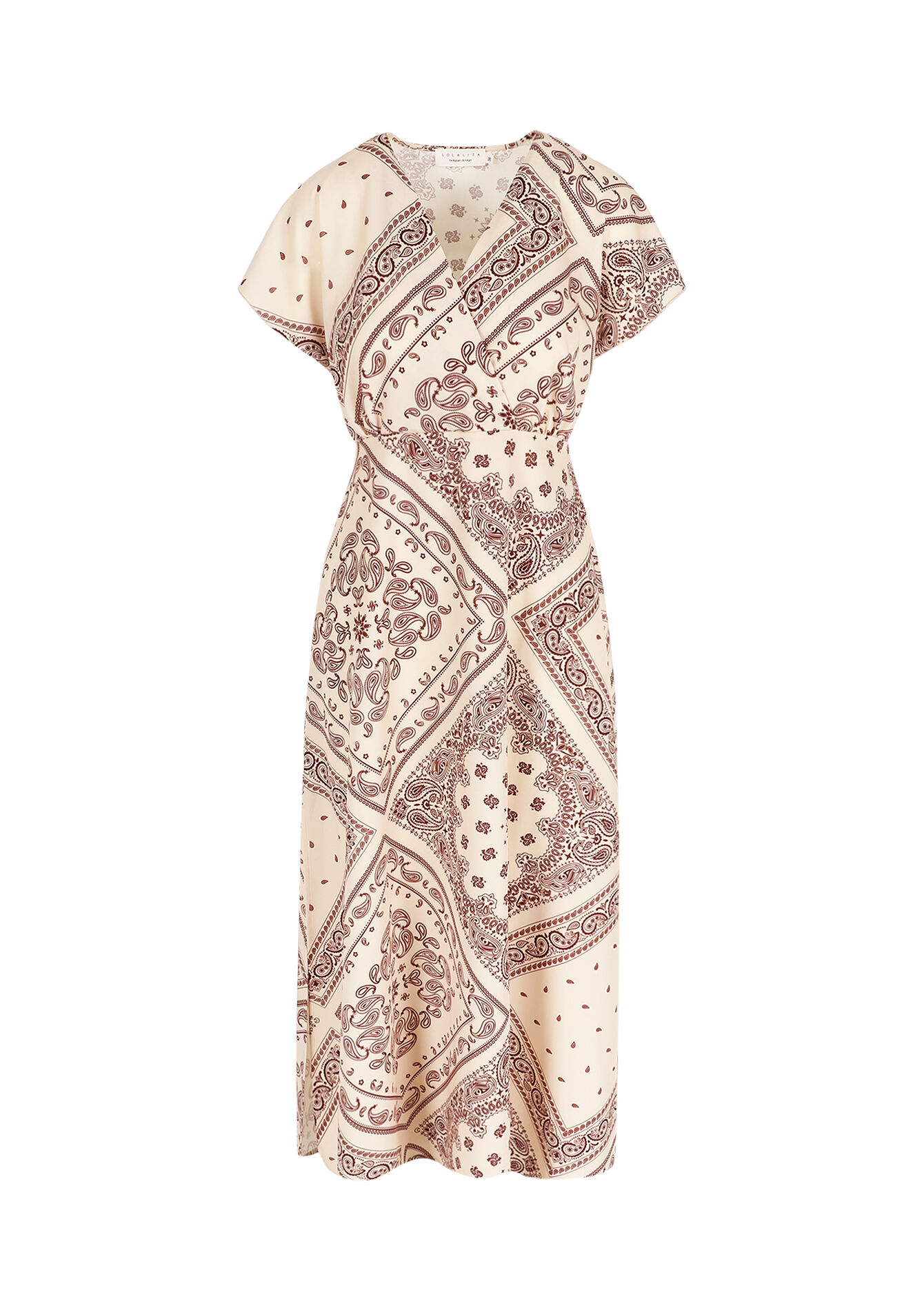 Flowing paisley print maxi dress, Flowing paisley print maxi dress - VANILLA WHITE - 08104088