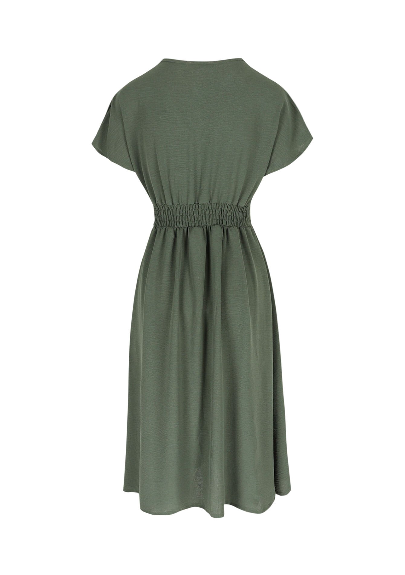 Zwierige midi jurk, Zwierige midi jurk - KHAKI MED - 08104238_4327