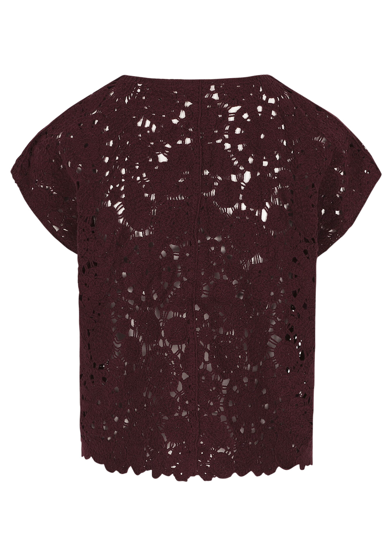Mouwloze crochet top - AUBERGINE - 04007067_1537