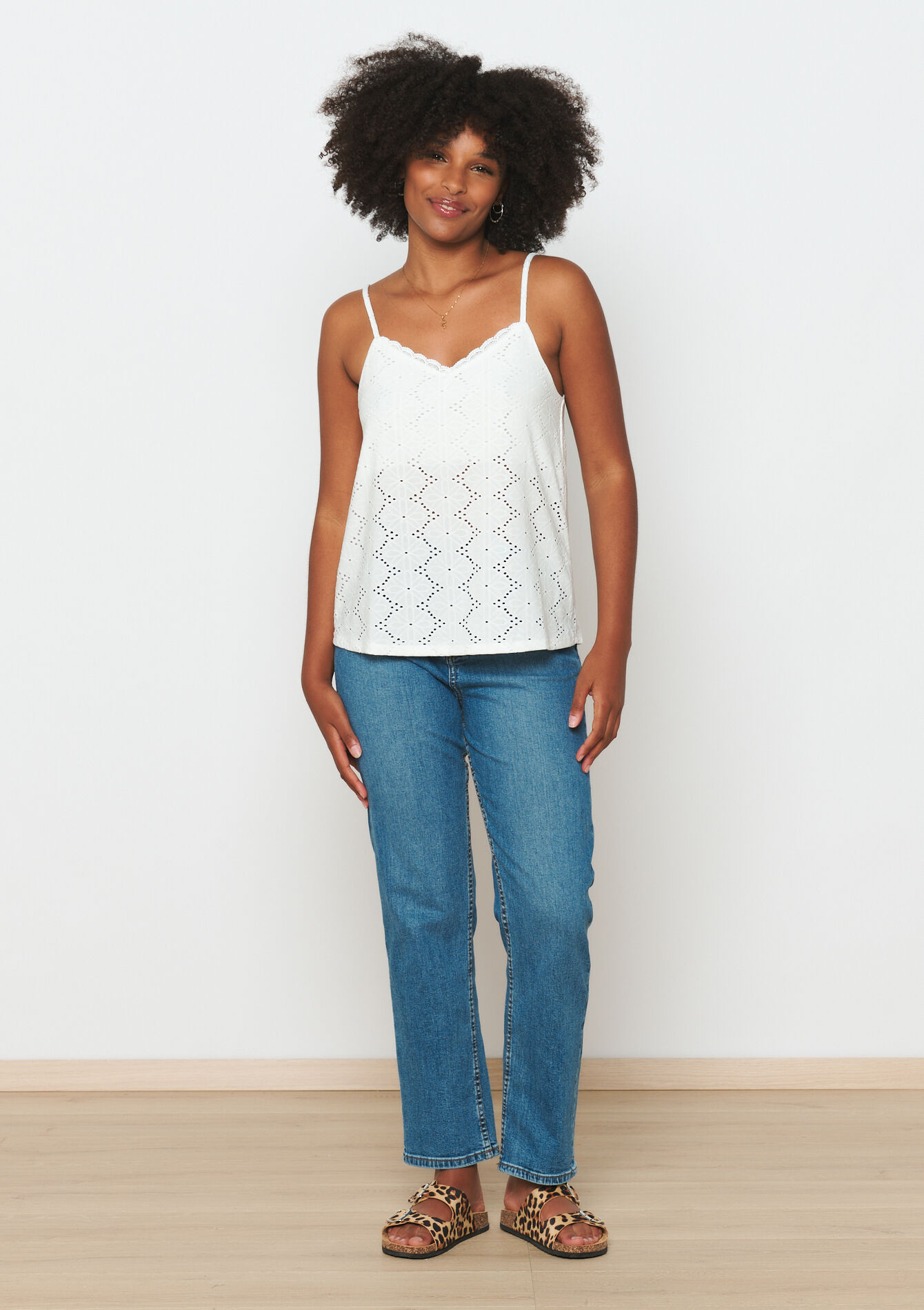 Geborduurde top, Geborduurde top - OPTICAL WHITE - 02200433_1019