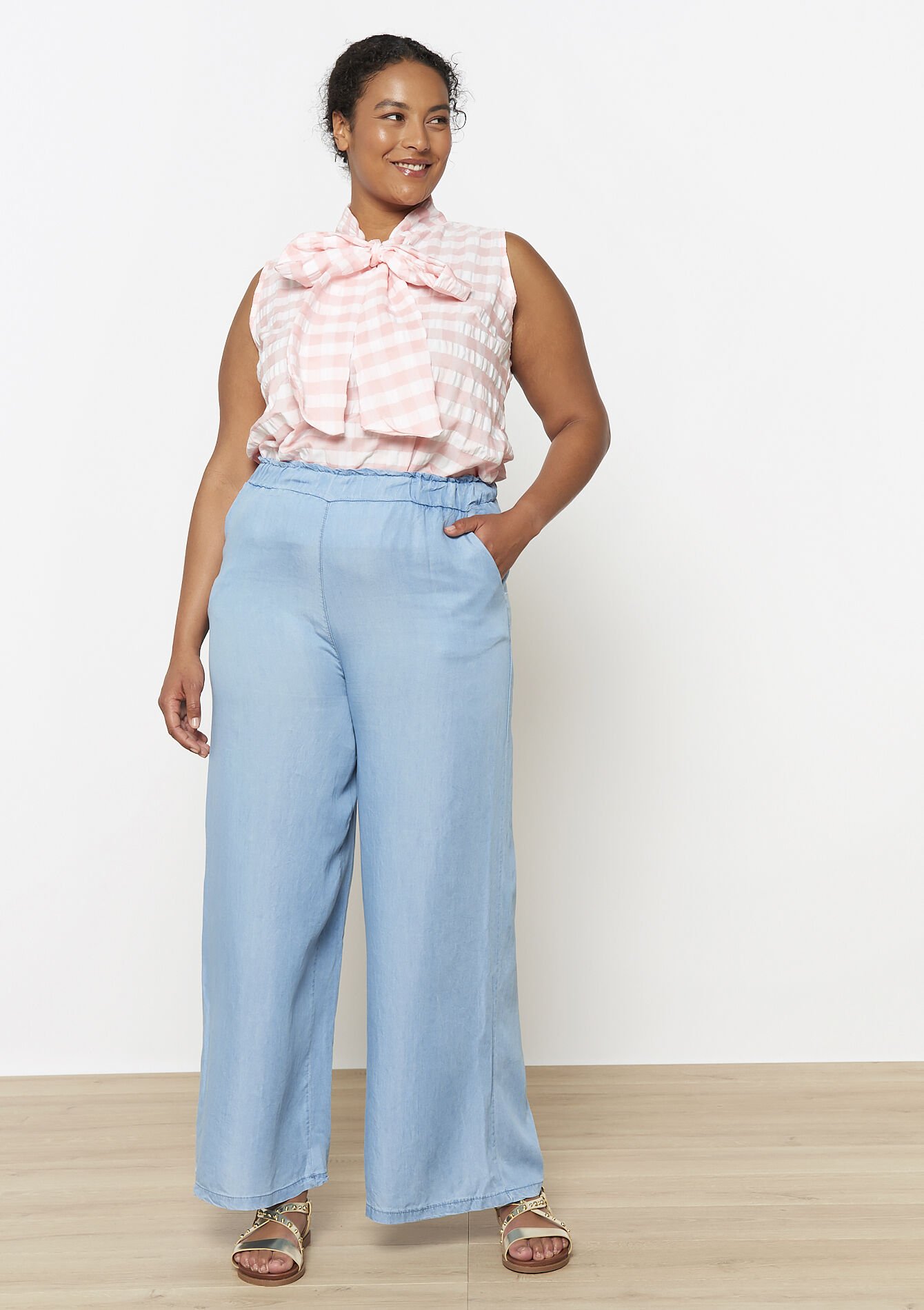 Pantalon fluide en Tencel, Pantalon fluide en Tencel - BLUE BLEACHED - 06600978_0502