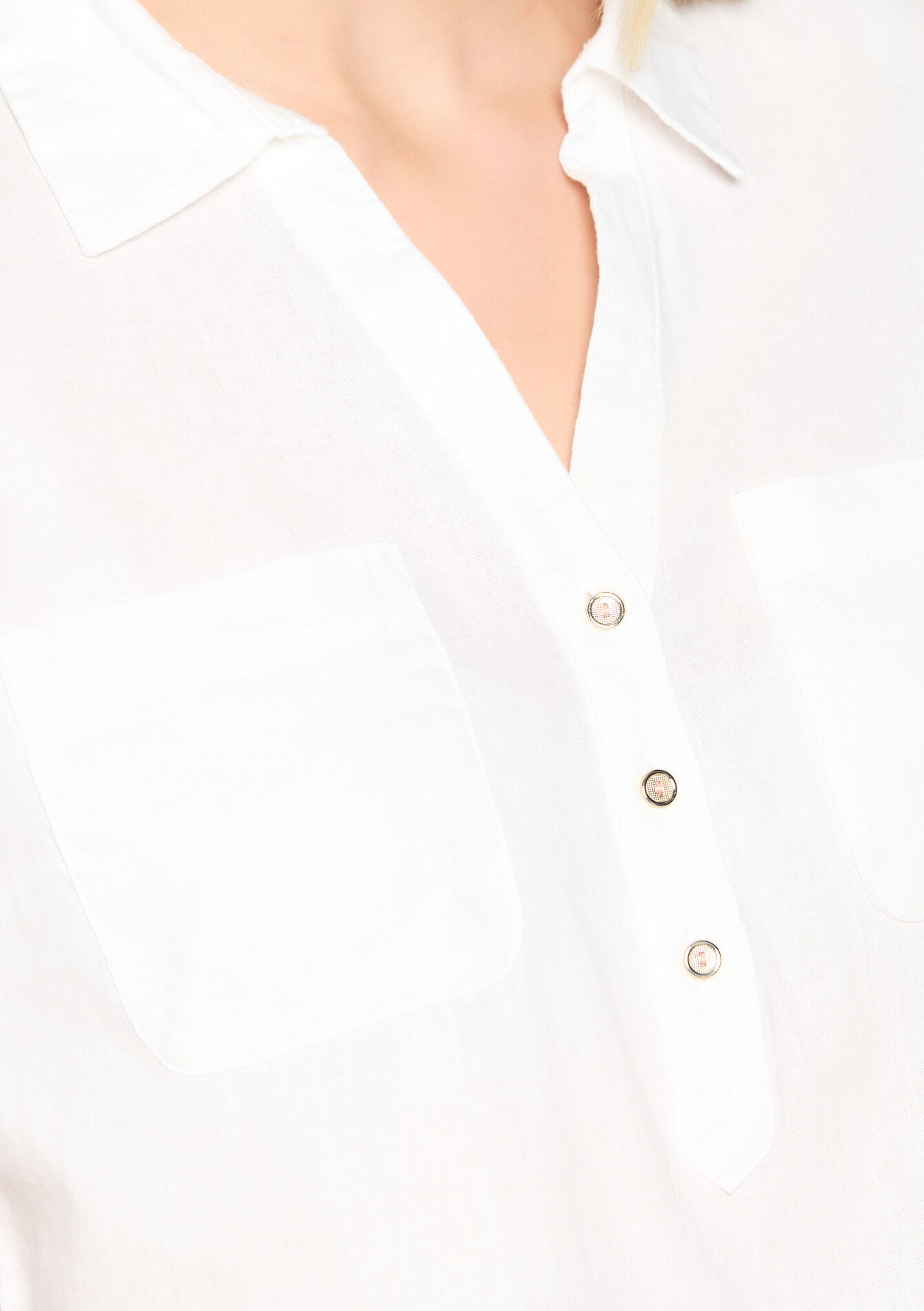 Blouse en lin, Blouse en lin - OPTICAL WHITE - 05702073_1019