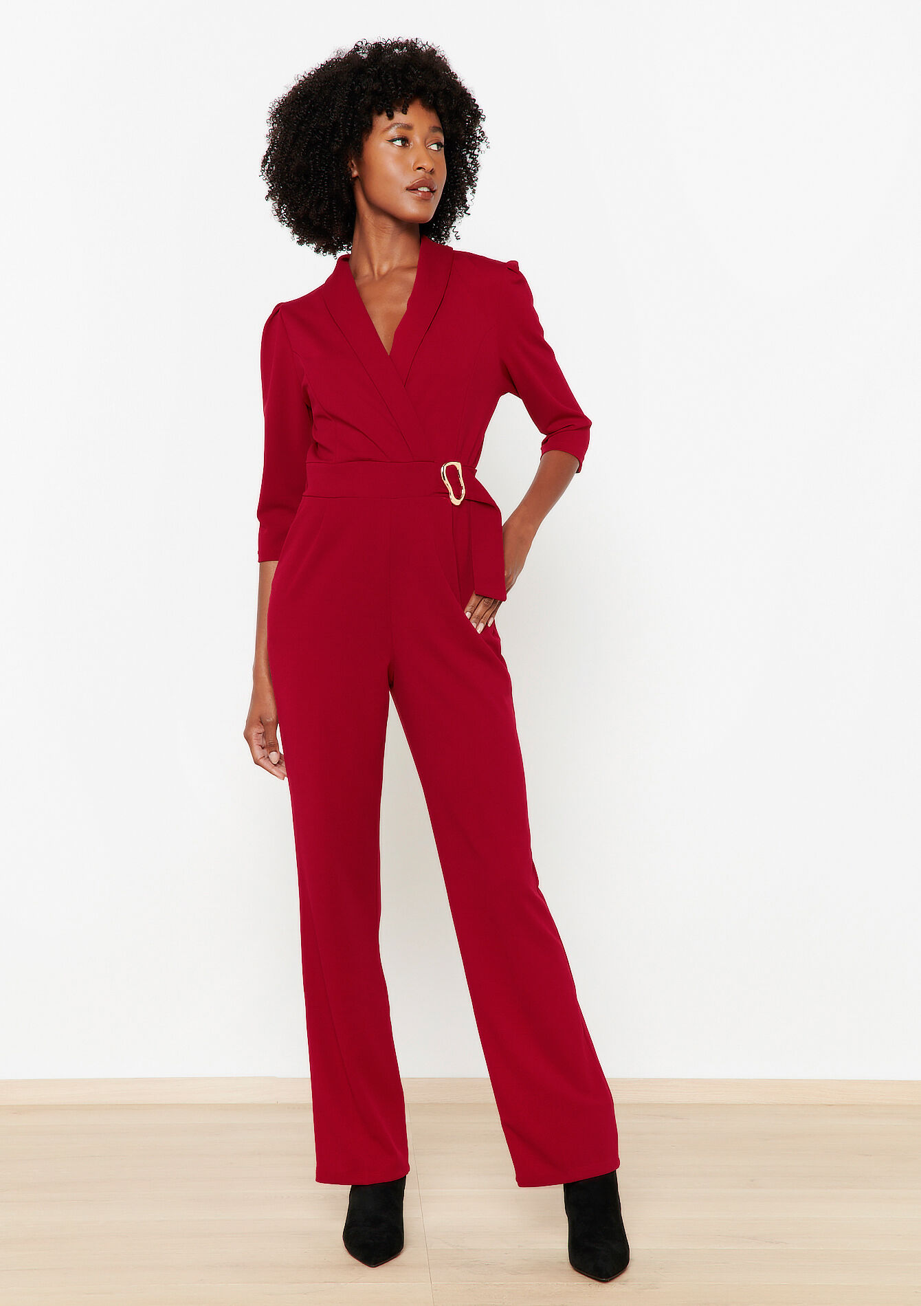 Jumpsuit with wrap top, Jumpsuit with wrap top - RED LIPSTICK - 06004467_5310