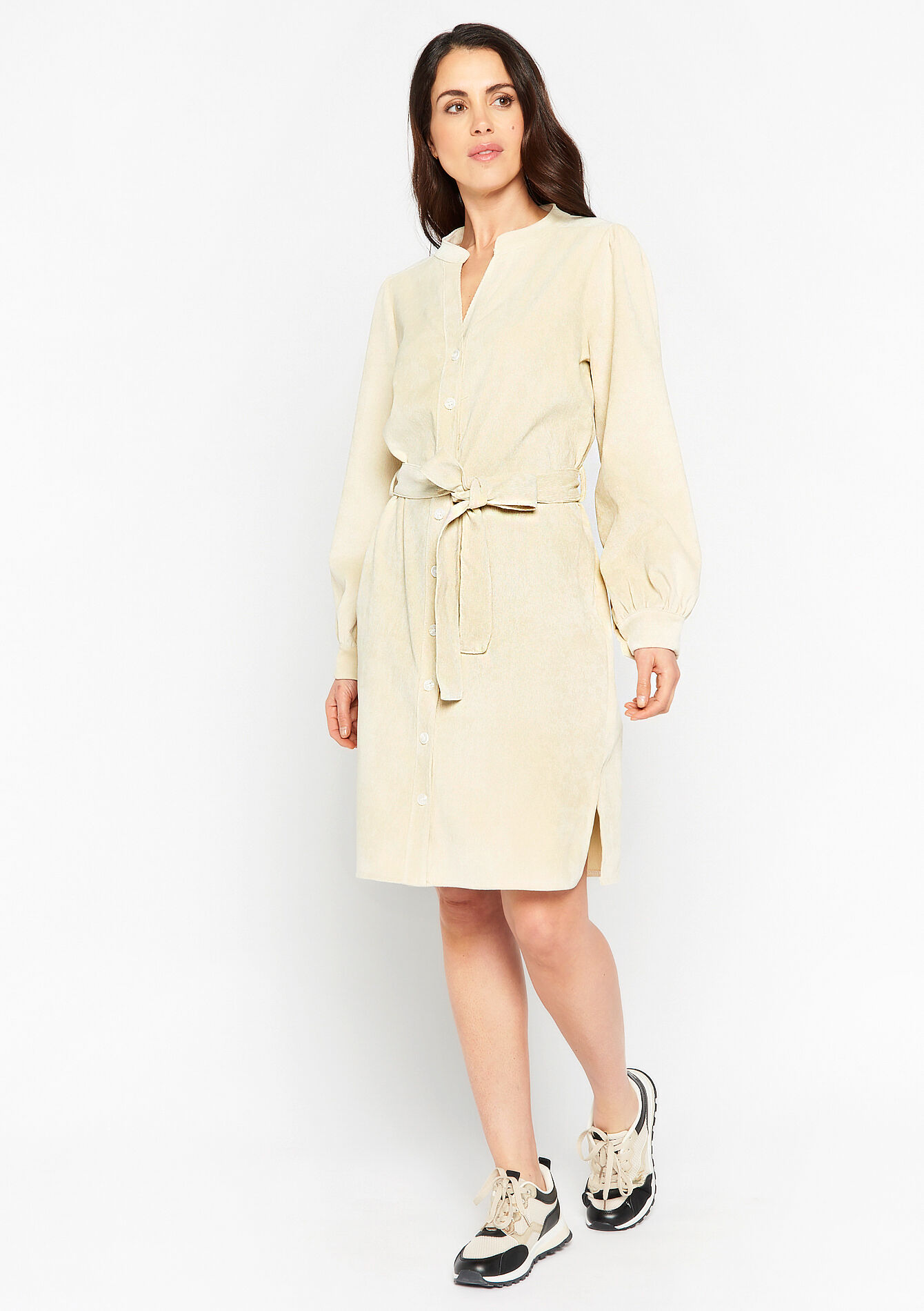 Robe en velours côtelé - ECRU PEACH - 08103157_2564