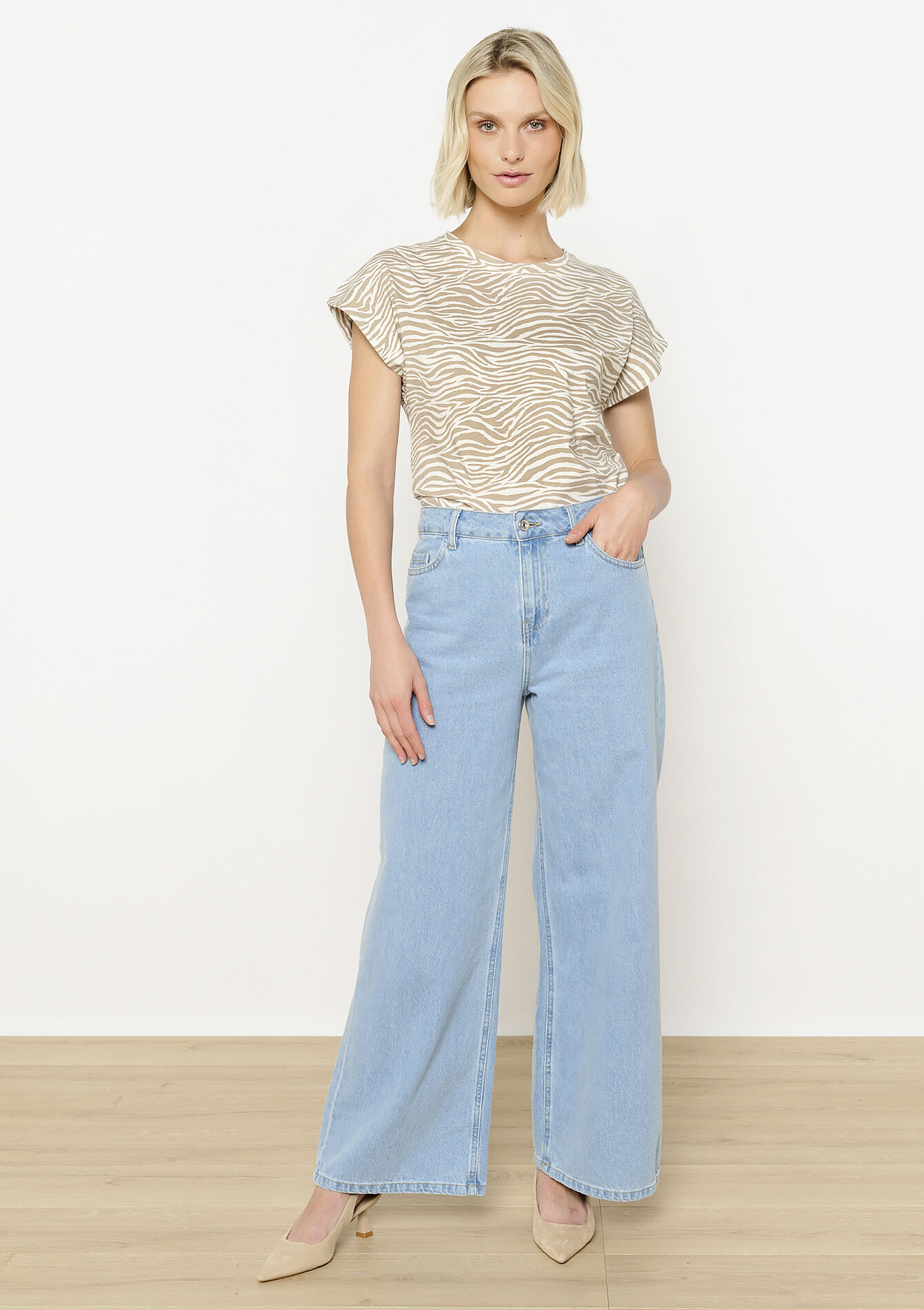 T-shirt met zebraprint, T-shirt met zebraprint - OFFWHITE - 02301708_1001