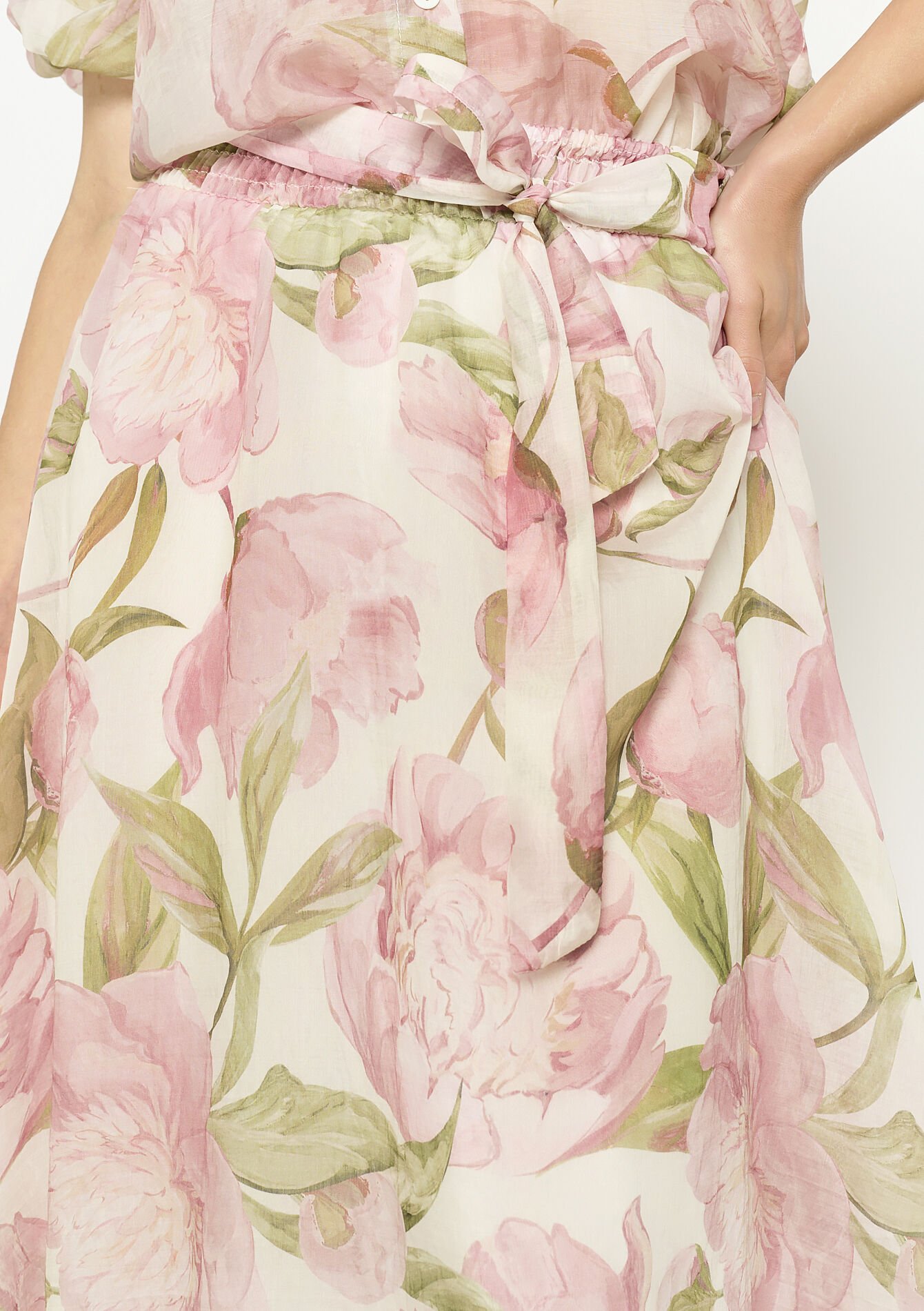 Lange bloemenrok, Lange bloemenrok - OFFWHITE - 07101390_1001