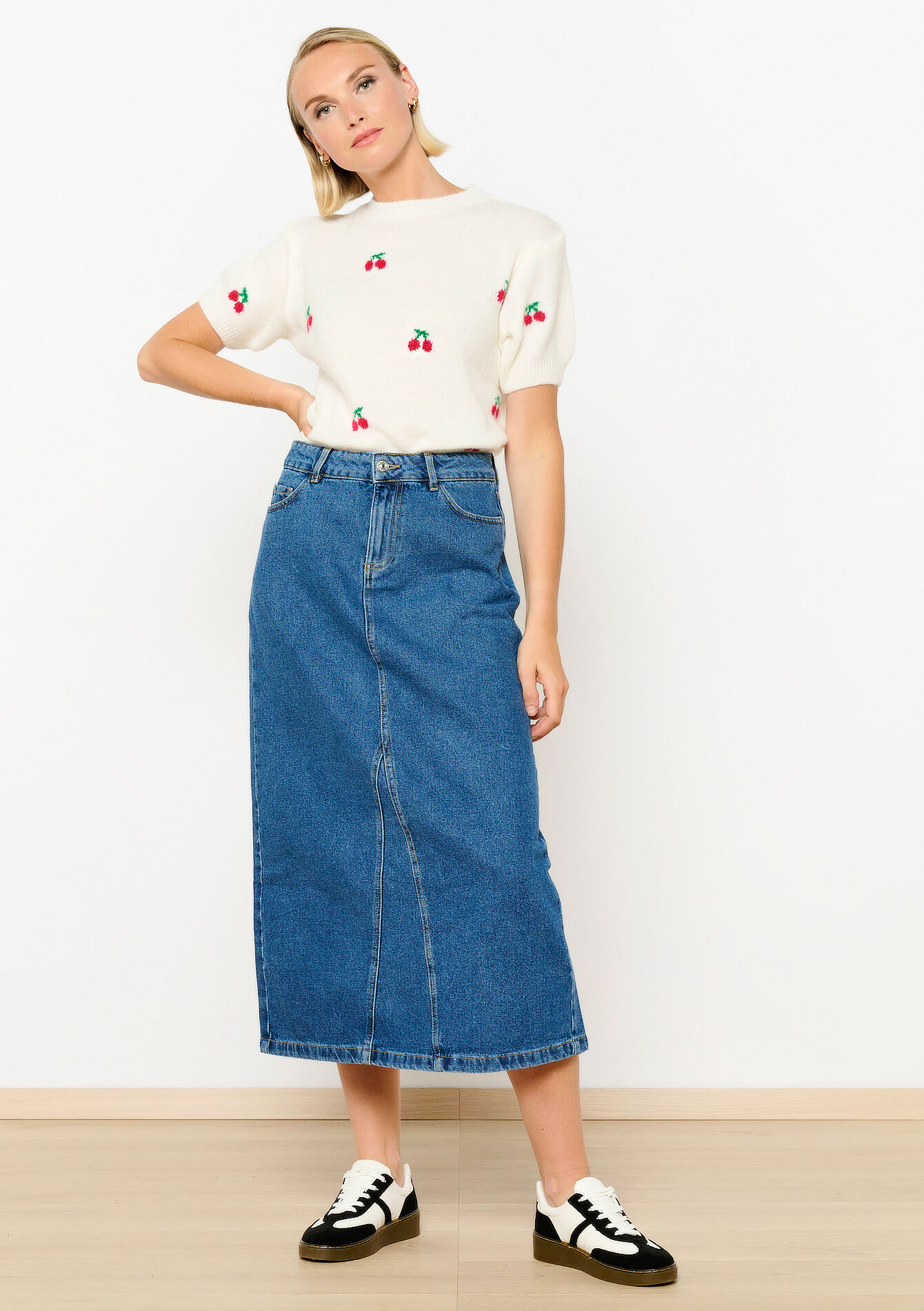 Denim maxirok - MEDIUM BLUE - 07101259_0500