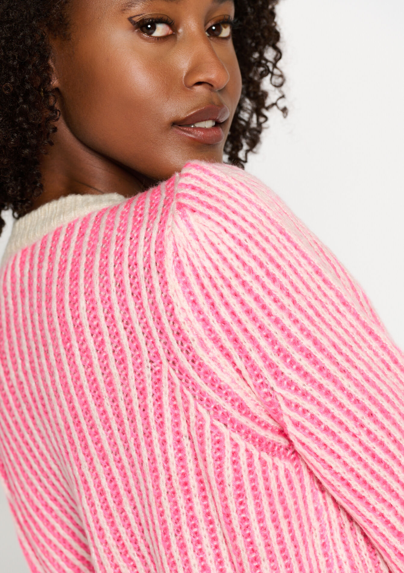 Striped pullover, Striped pullover - FUCHSIA - 04006338_5626