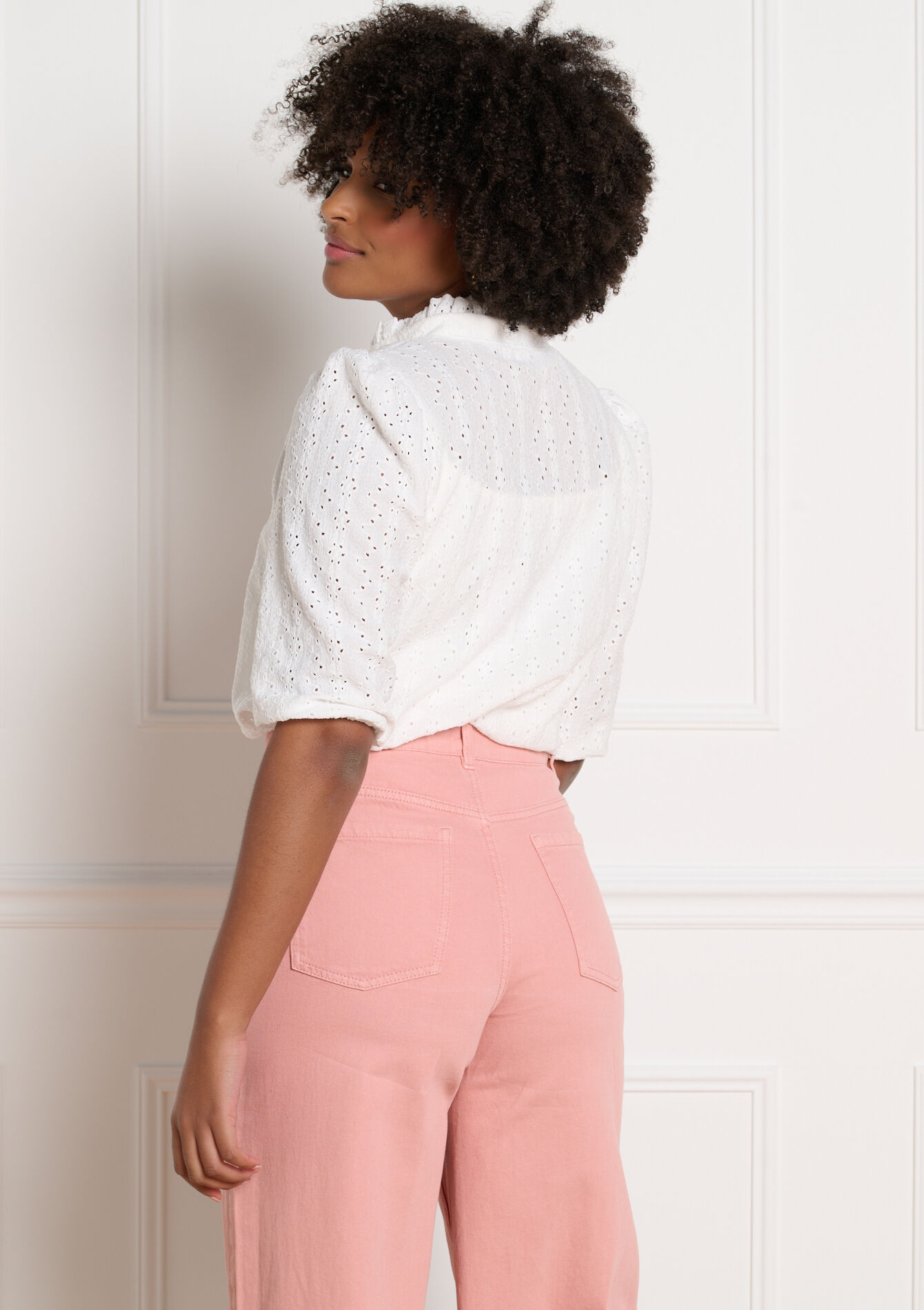 Blouse broderie col volanté - OFFWHITE - 02302011_1001