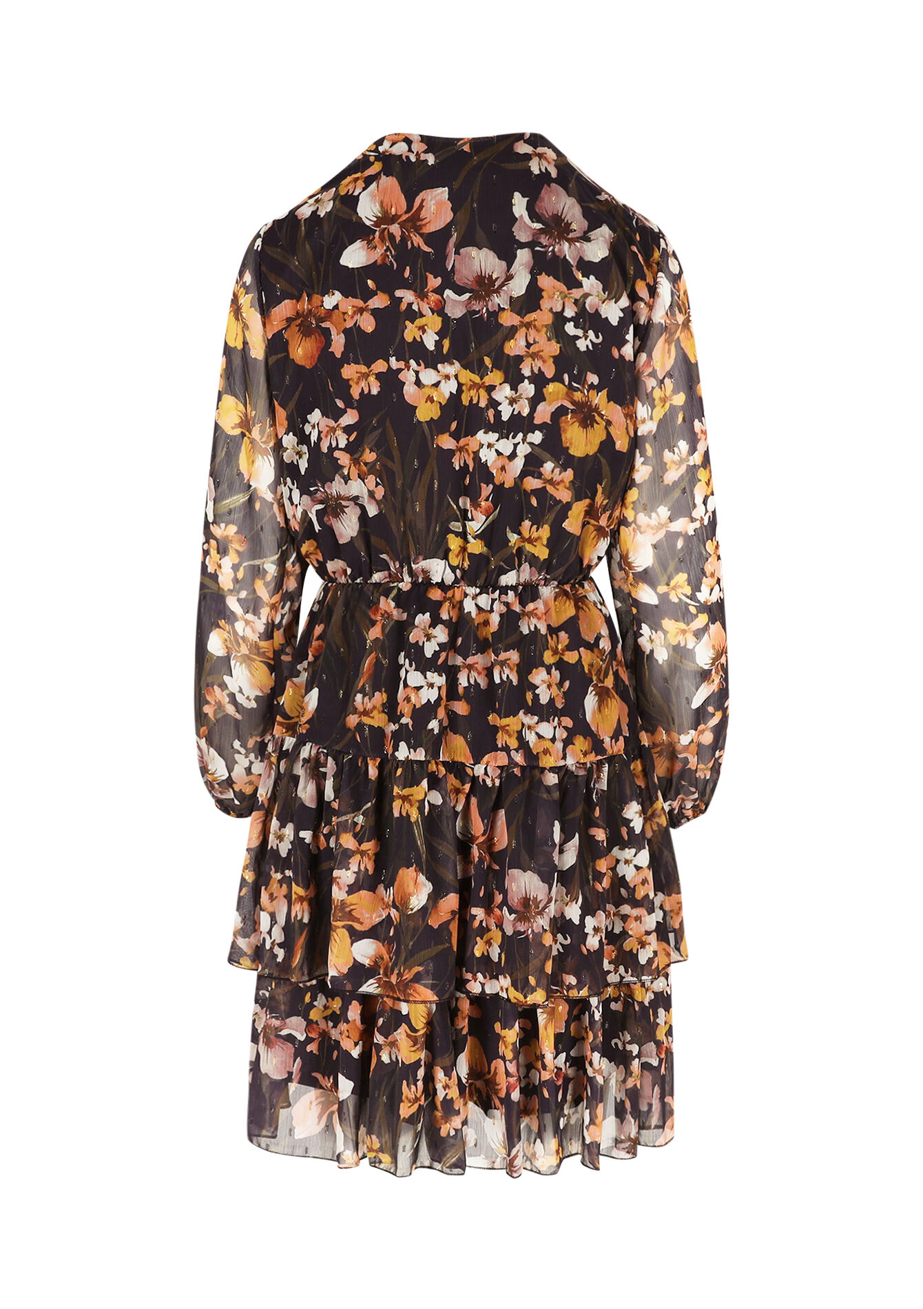 Robe courte à volants, Robe courte à volants - BROWN DARK CHOCOLATE - 08104305_3720