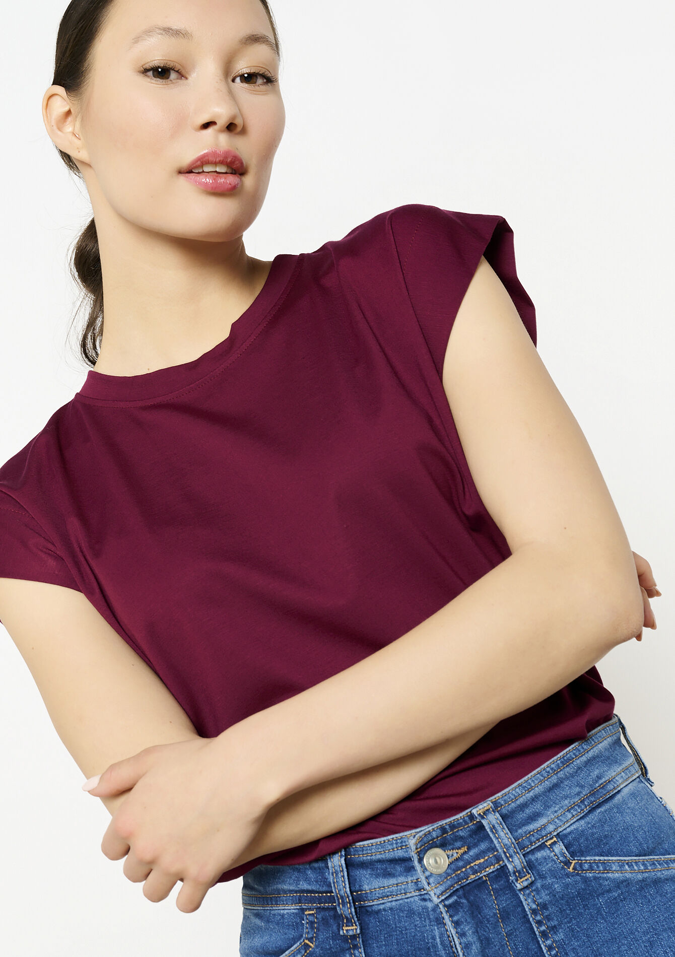 T-shirt met korte mouwen, T-shirt met korte mouwen - BORDEAU WINE - 02301715_1467