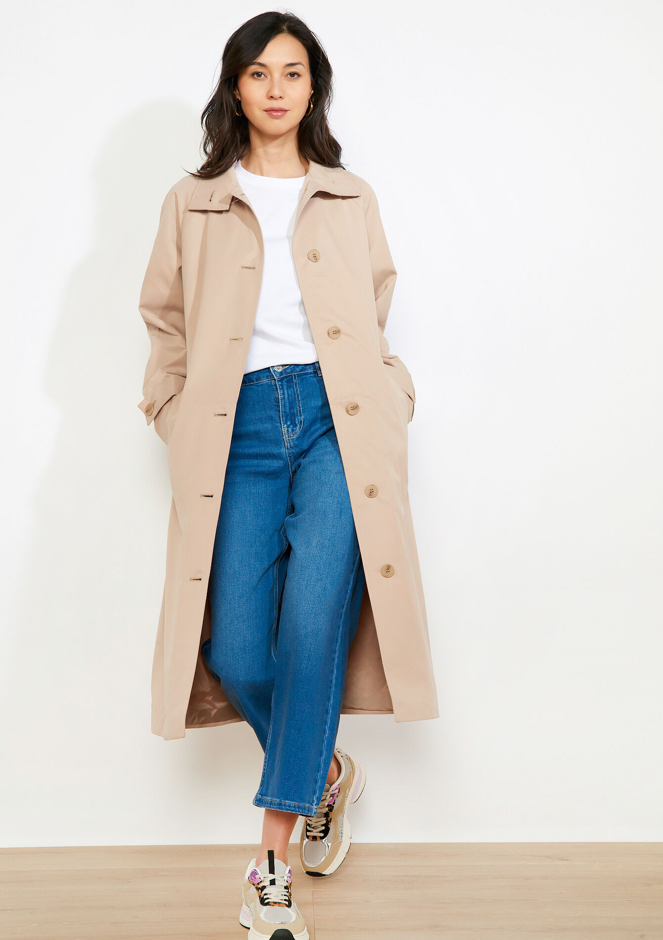 Trench ceinturé minimaliste - BEIGE SAND - 23000790_1940