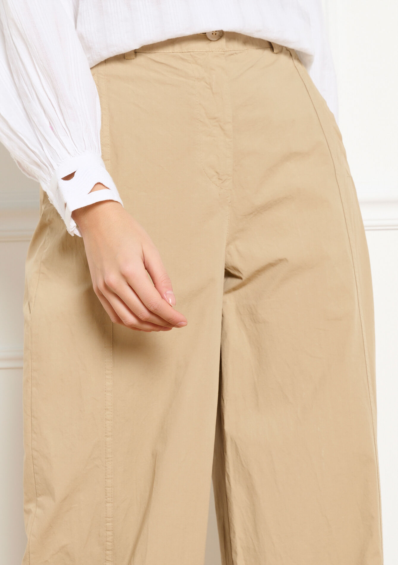 Poplin barrel broek - LIGHT CAMEL - 06601132_3814