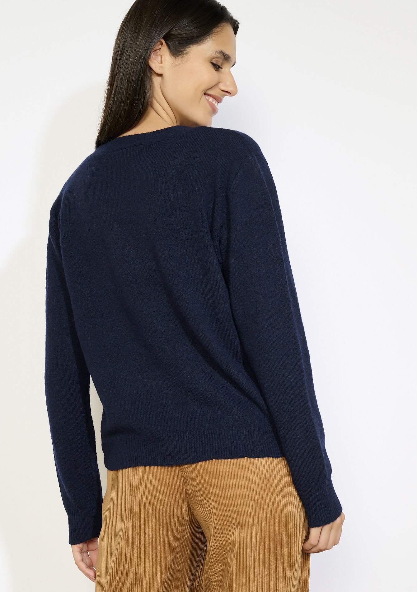 Zachte V-hals trui, Zachte V-hals trui - NAVY BASIC - 04006974_2723