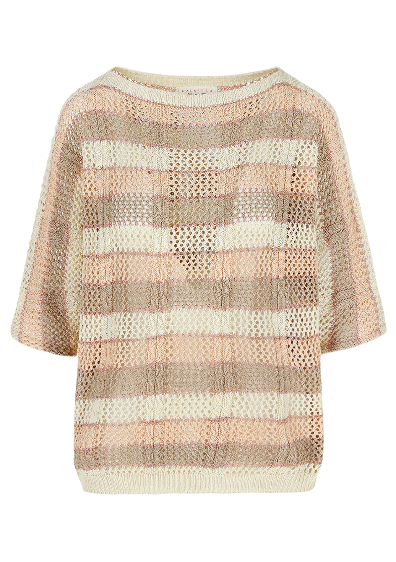 Ajourtrui met streeppatroon - TAUPE - 04006966_1021