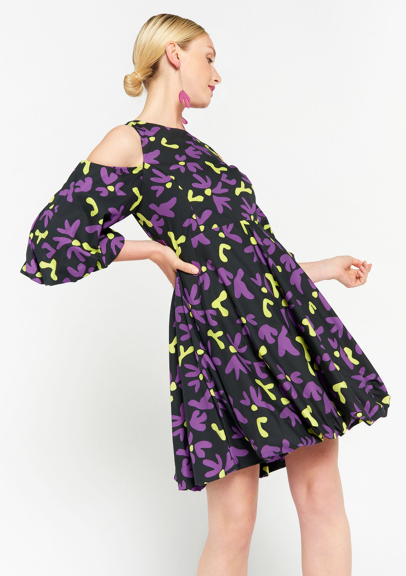 Jurk met open schouders - BLACK - 08103258_1119