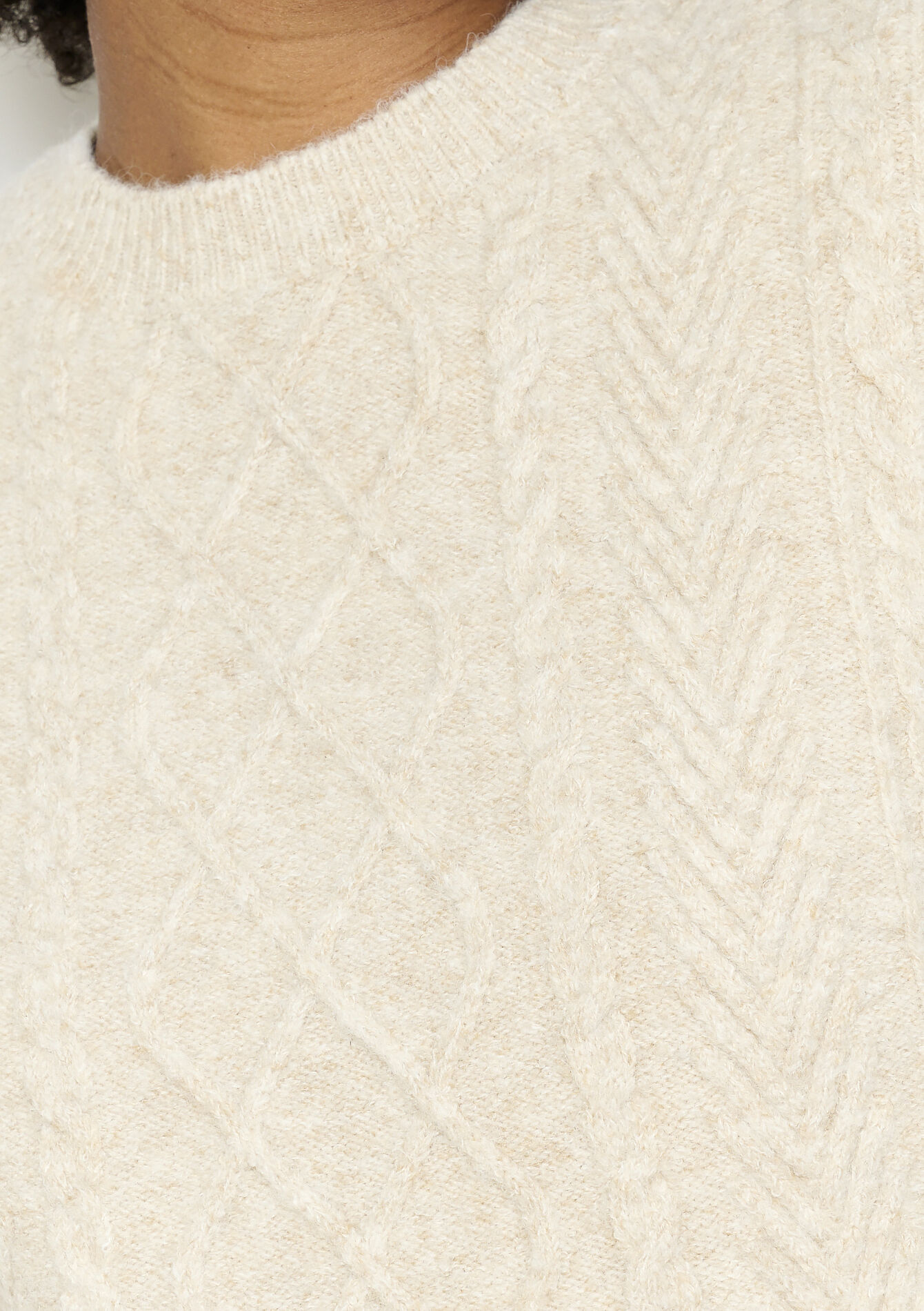 Mouwloze kabelgebreide trui - TAUPE - 04006931_1021