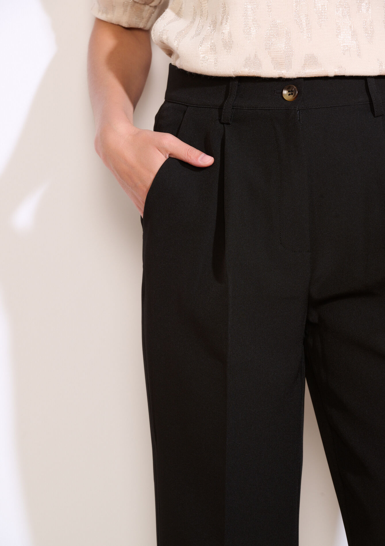 Rechte elegante broek, Rechte elegante broek - BLACK - 06100737_1119