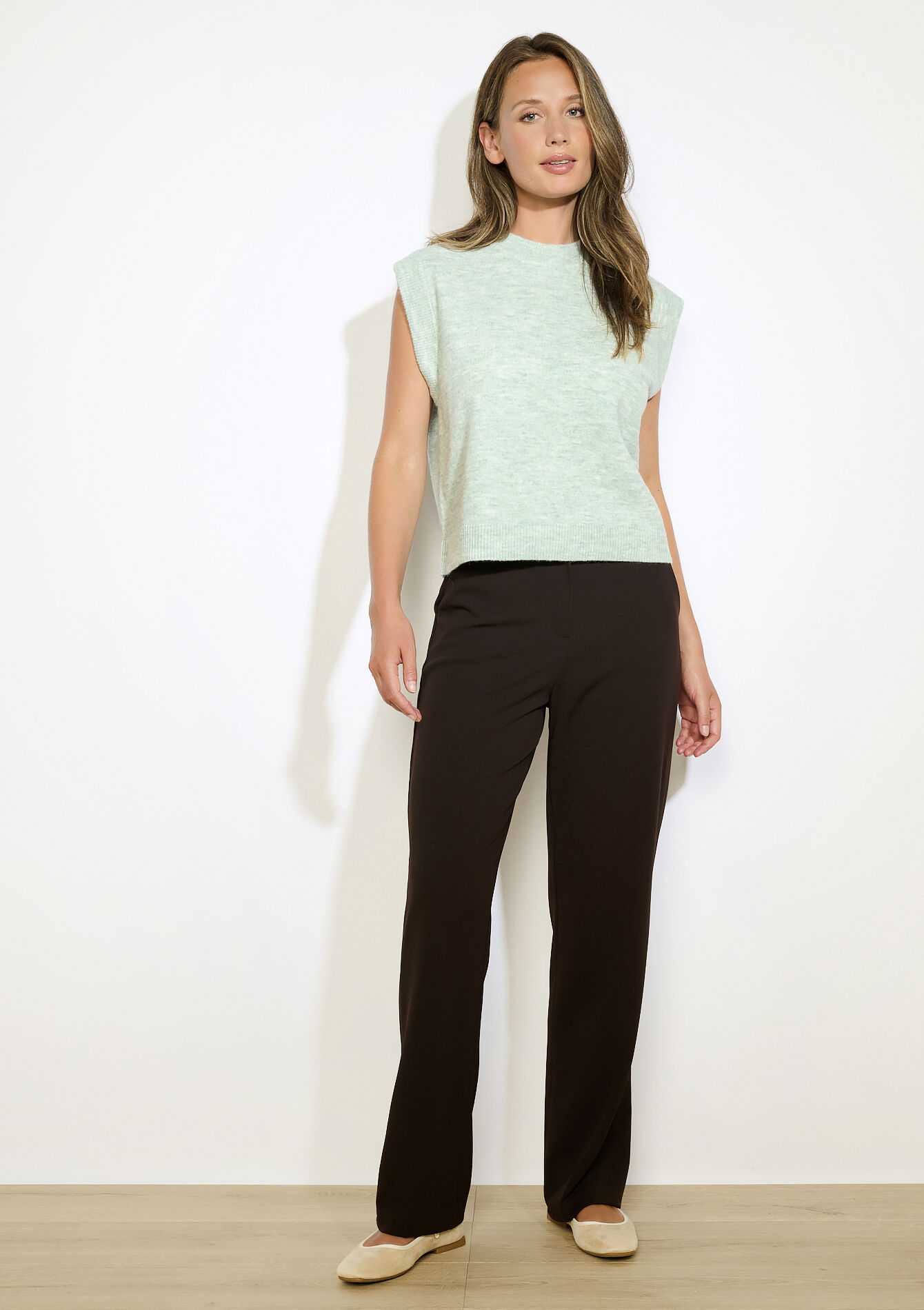 Mouwloze gebreide trui, Mouwloze gebreide trui - MINT GREEN - 04006912_1723