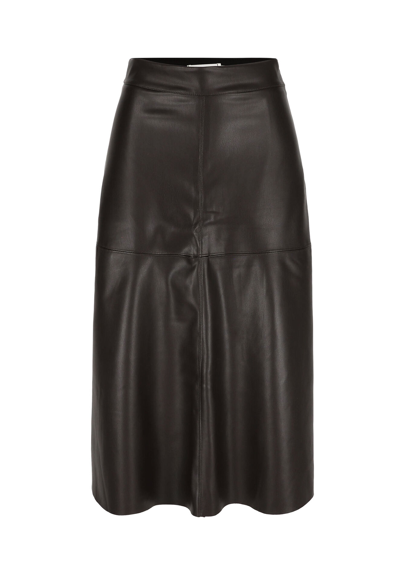 Midi-rok in imitatieleer, Midi-rok in imitatieleer - BROWN DARK CHOCOLATE - 07101404_3720