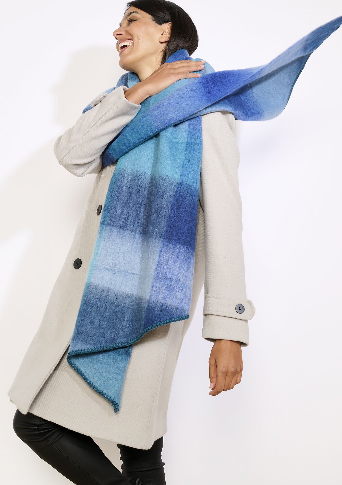 Zachte geruite sjaal, Zachte geruite sjaal - ELECTRIC BLUE - 17101390_1619