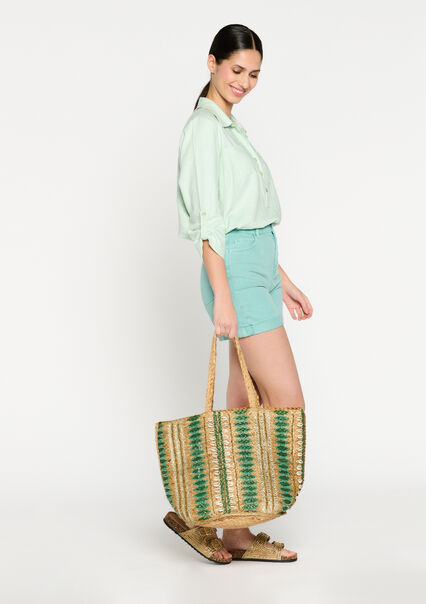 Sac avec coquillages - VERT POMME - 1080604