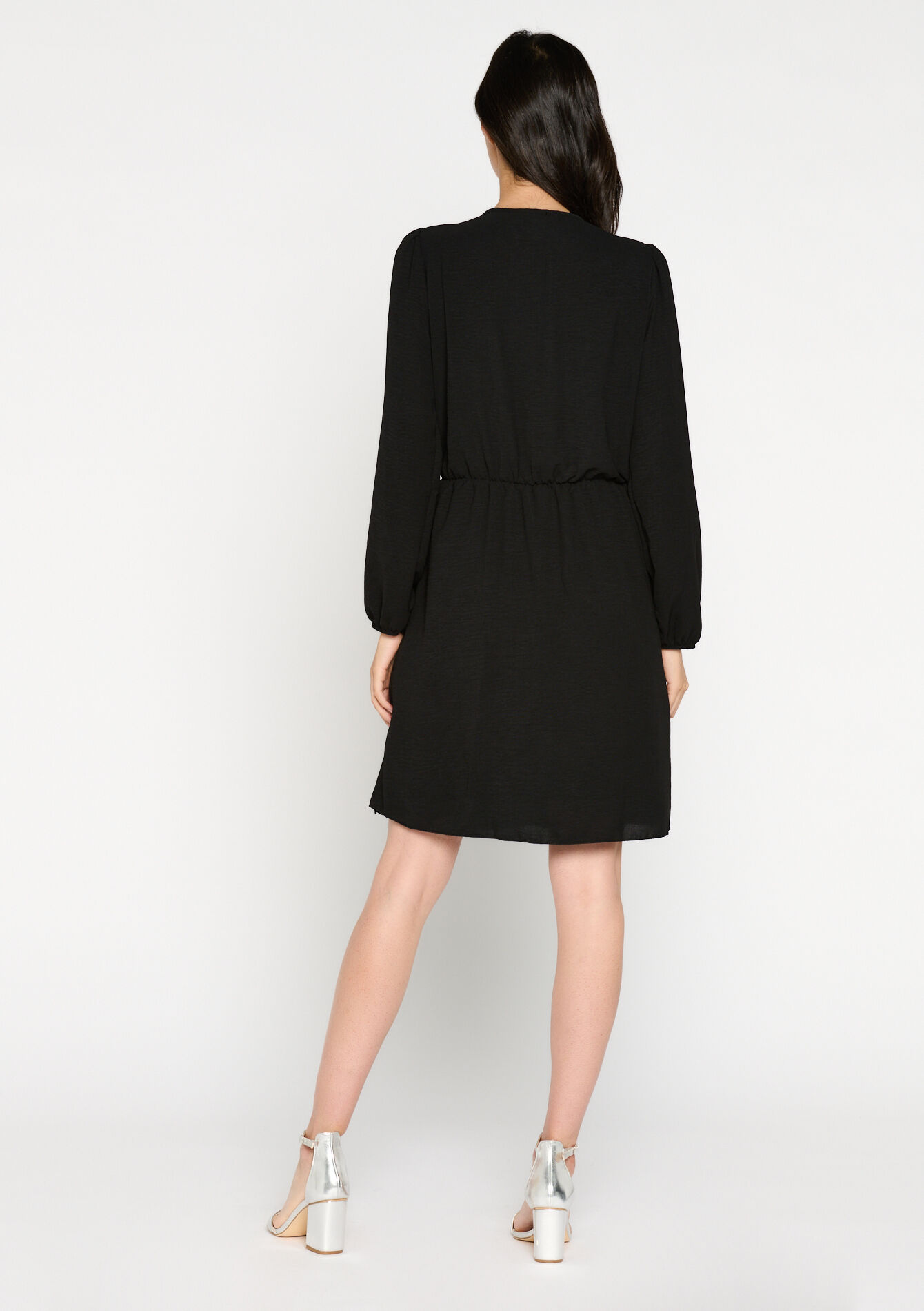 Korte jurk met kant, Korte jurk met kant - BLACK - 08103397_1119