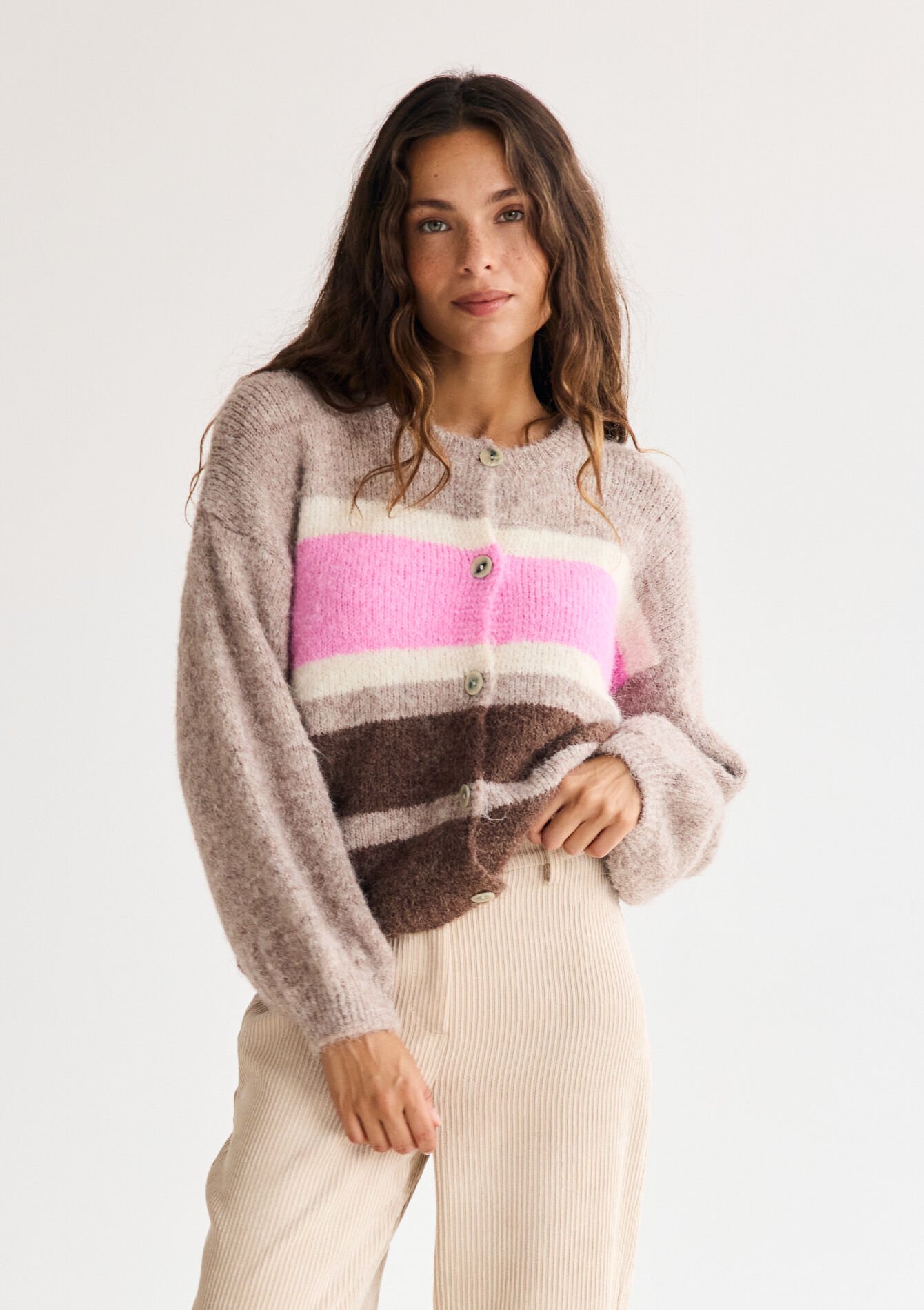 Gestreepte zachte vest, , back