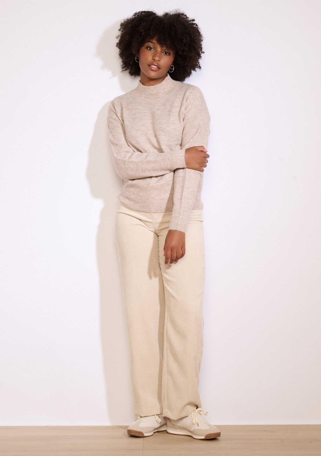 Zachte trui met col - BEIGE CHINE - 04006914_4025