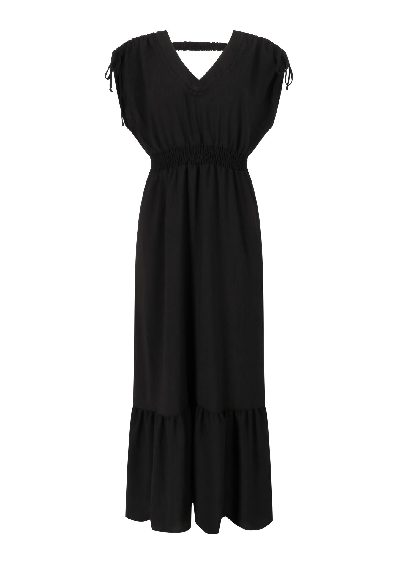 Robe longue à volants, Robe longue à volants - BLACK - 08602099