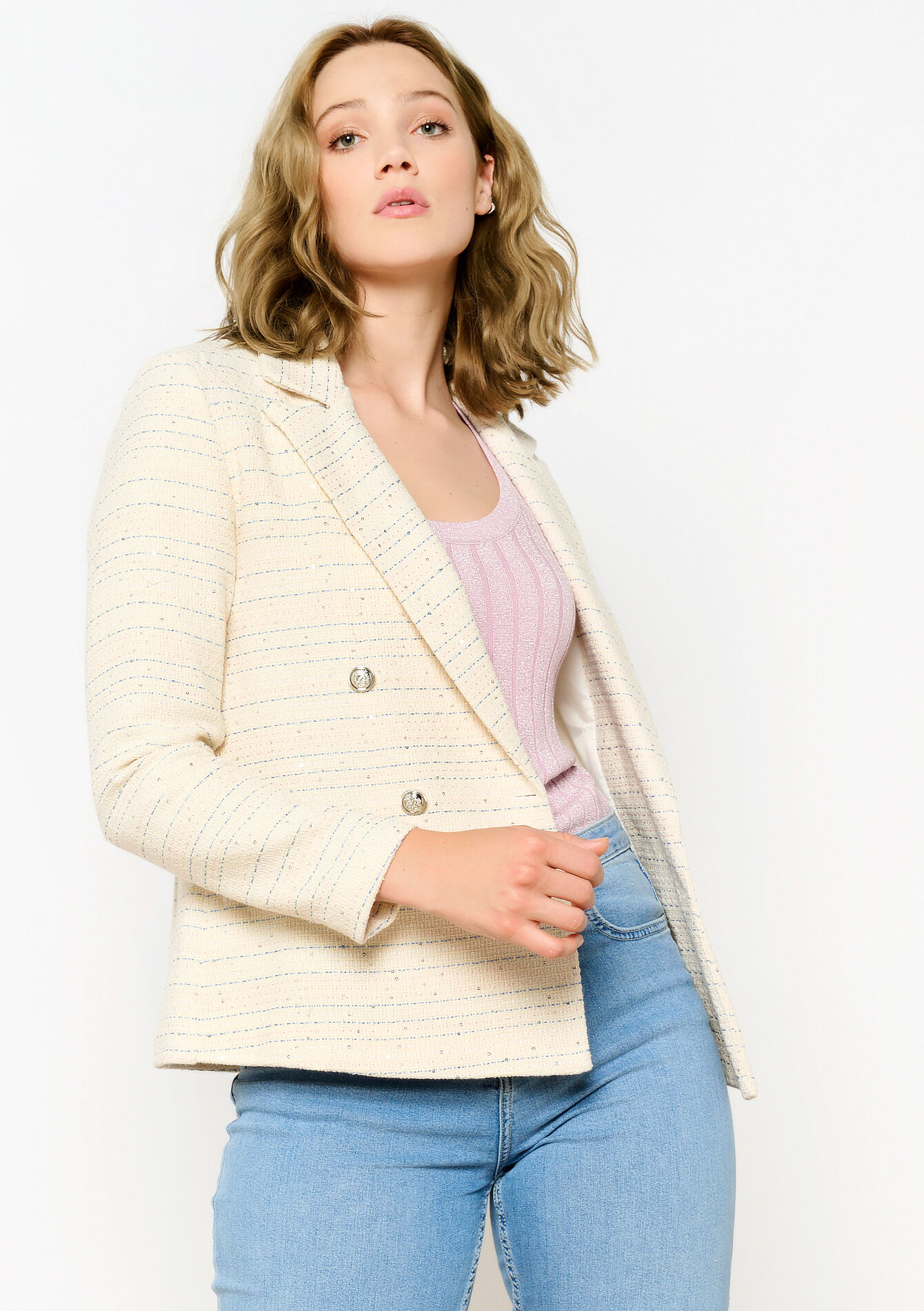 Tweed blazer, Tweed blazer - OFFWHITE - 09100938_1001