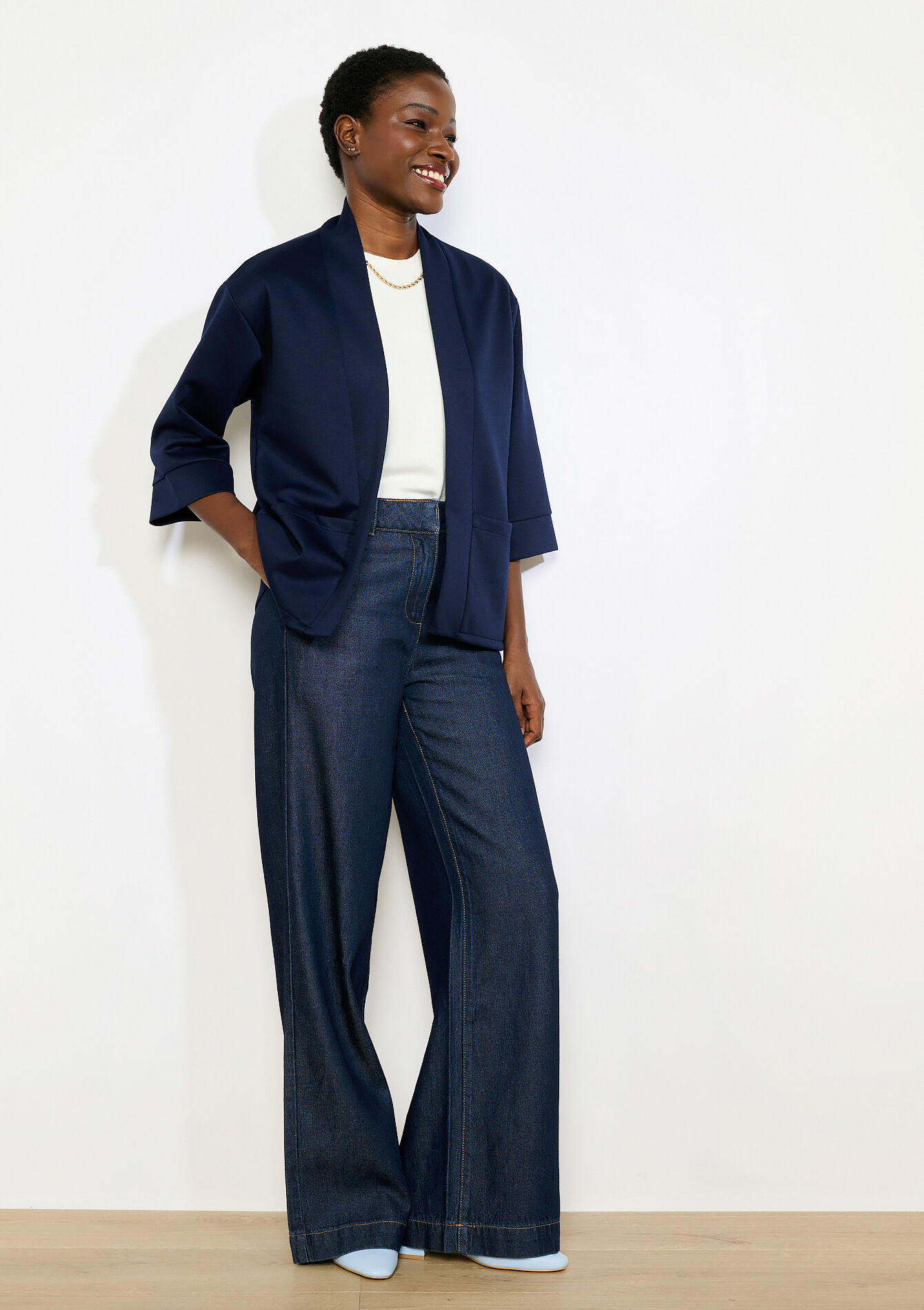 Veste fluide manches 3/4 - NAVY BASIC - 09101183_2723