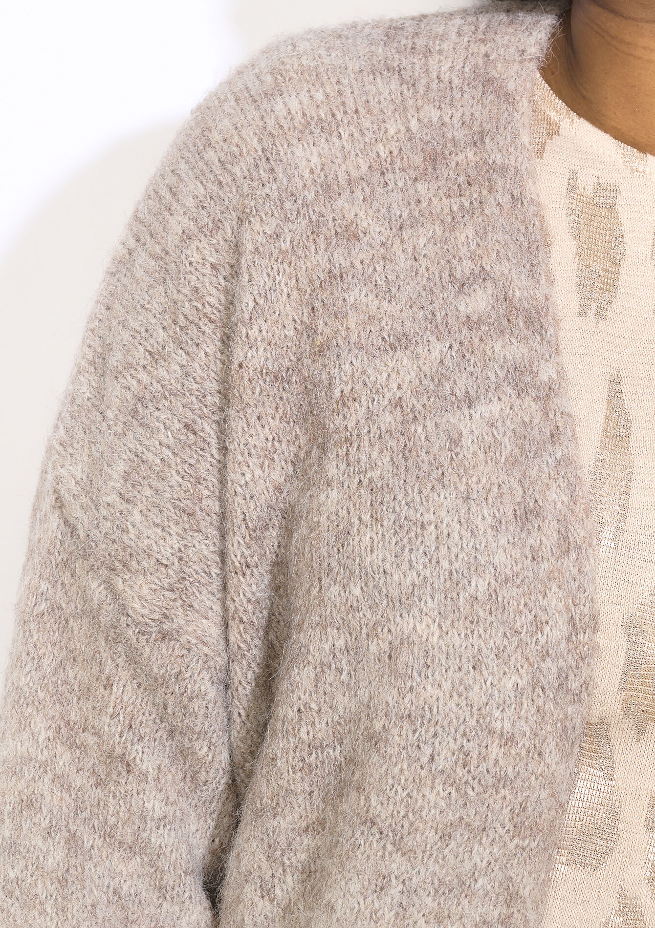 Open knit cardigan, Open knit cardigan - TAUPE - 04101387_1021