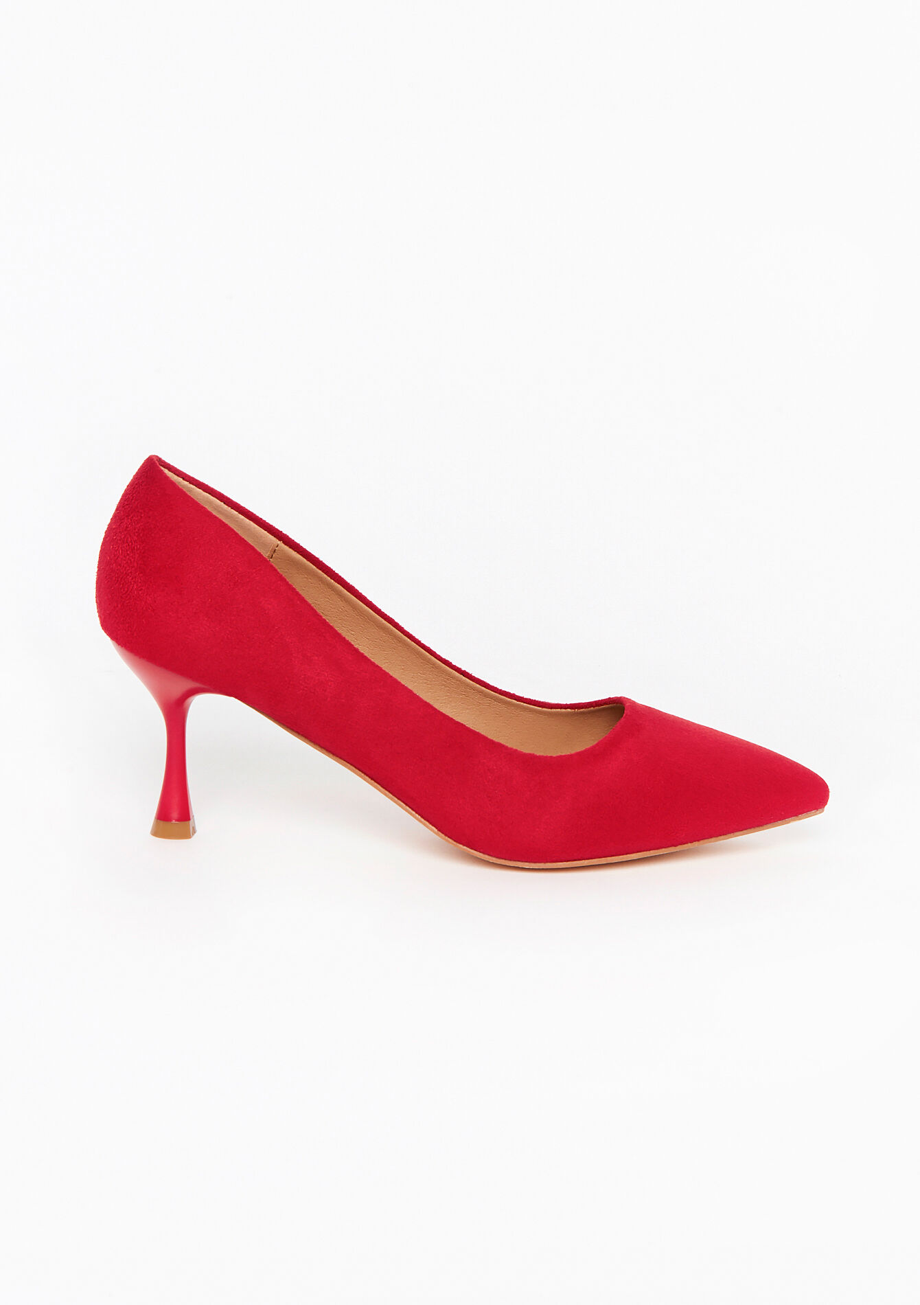 Suede pumps with heel, Suede pumps with heel - RED LIPSTICK - 13000640_5310