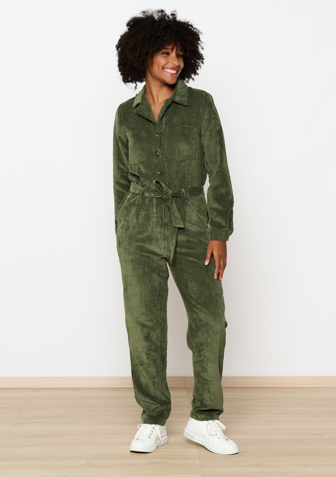 Corduroy jumpsuit, Corduroy jumpsuit - KHAKI MED - 06004563_4327