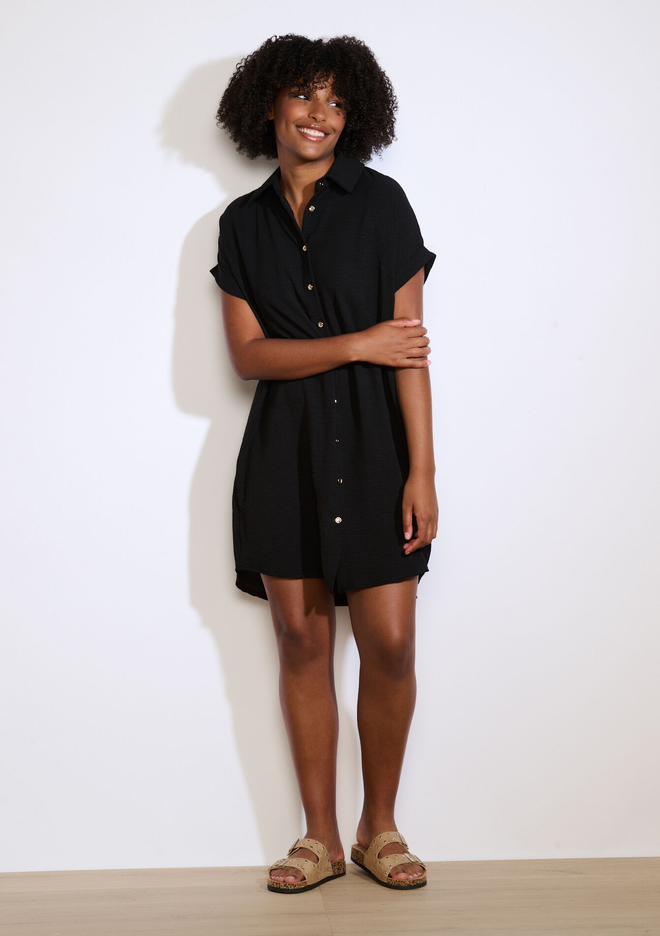 Korte overhemdjurk, Korte overhemdjurk - BLACK - 08104244_1119