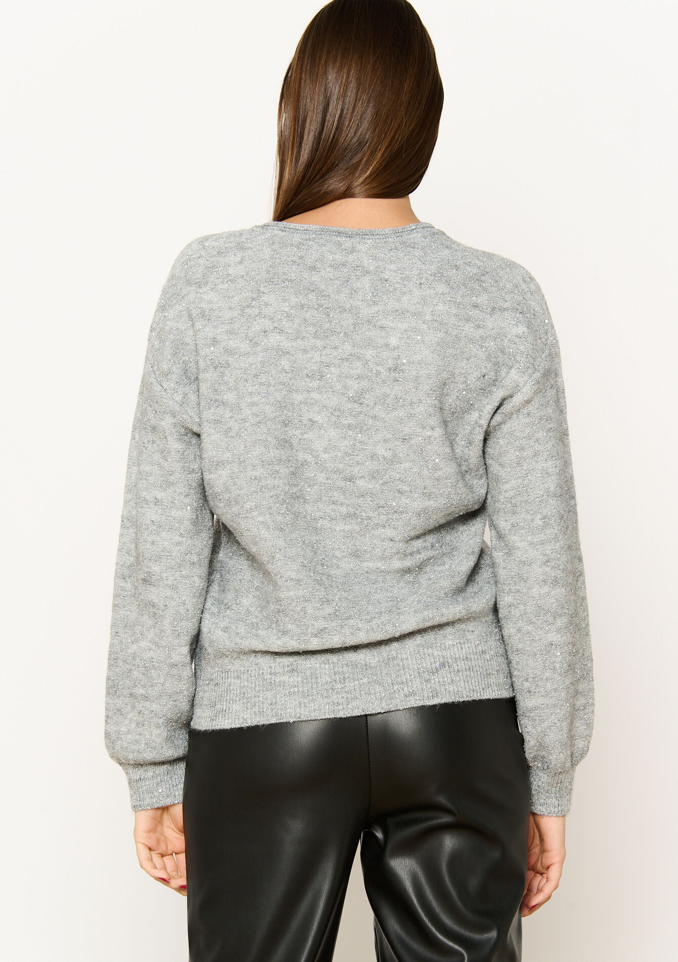 Trui met pailletten, Trui met pailletten - GREY MED MEL - 04006533_3507