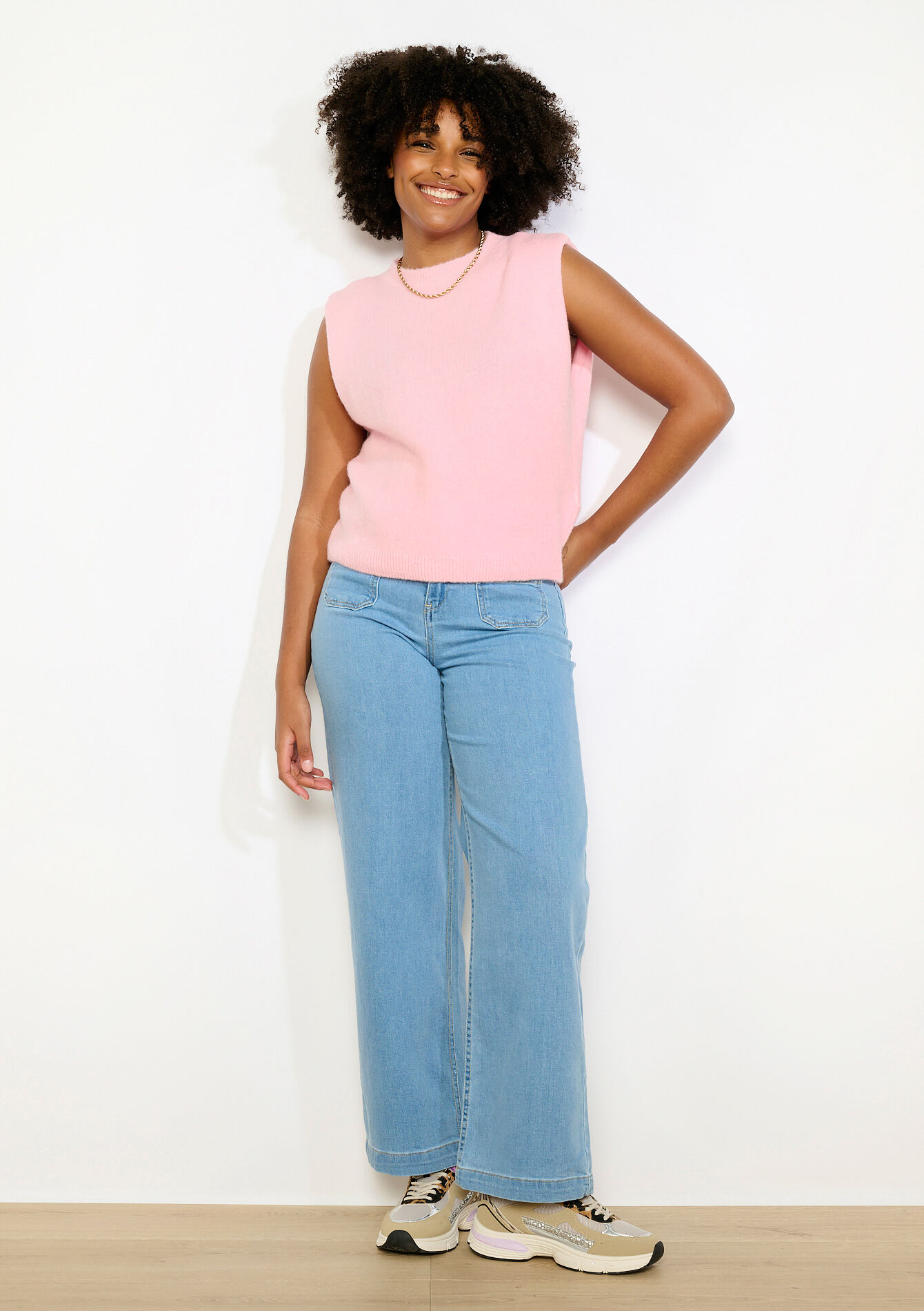 Pull sans manches en maille - PINK BUBBLEGUM - 04007258_1477