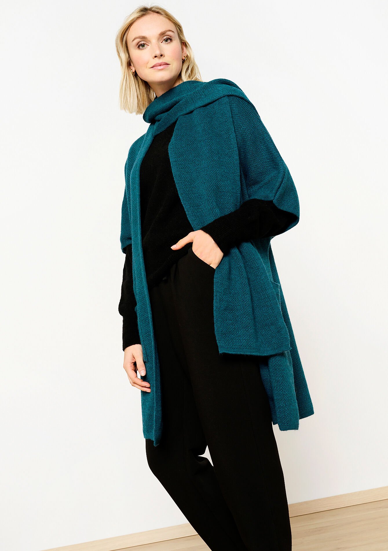 Long cardigan with scarf - BLUE DUCK - 04101118_2922