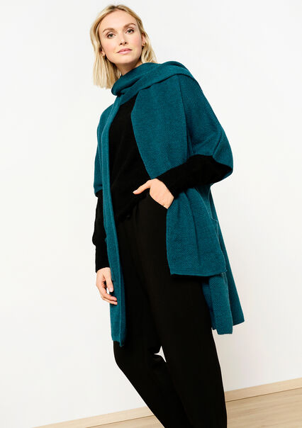 Long cardigan with scarf - BLUE DUCK - 04101118_2922