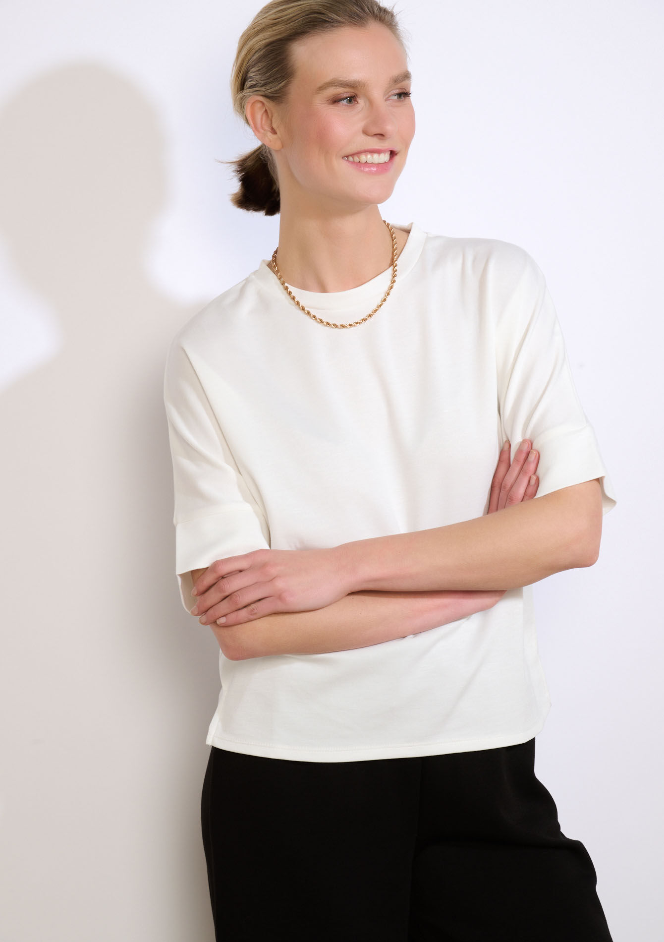 Modal T-shirt met ronde hals - OPTICAL WHITE - 15100407_1019