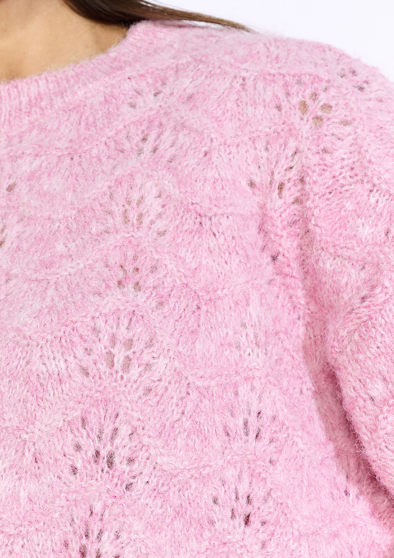 Zachte trui met textuur, Zachte trui met textuur - LIGHT PINK - 04007095_1303