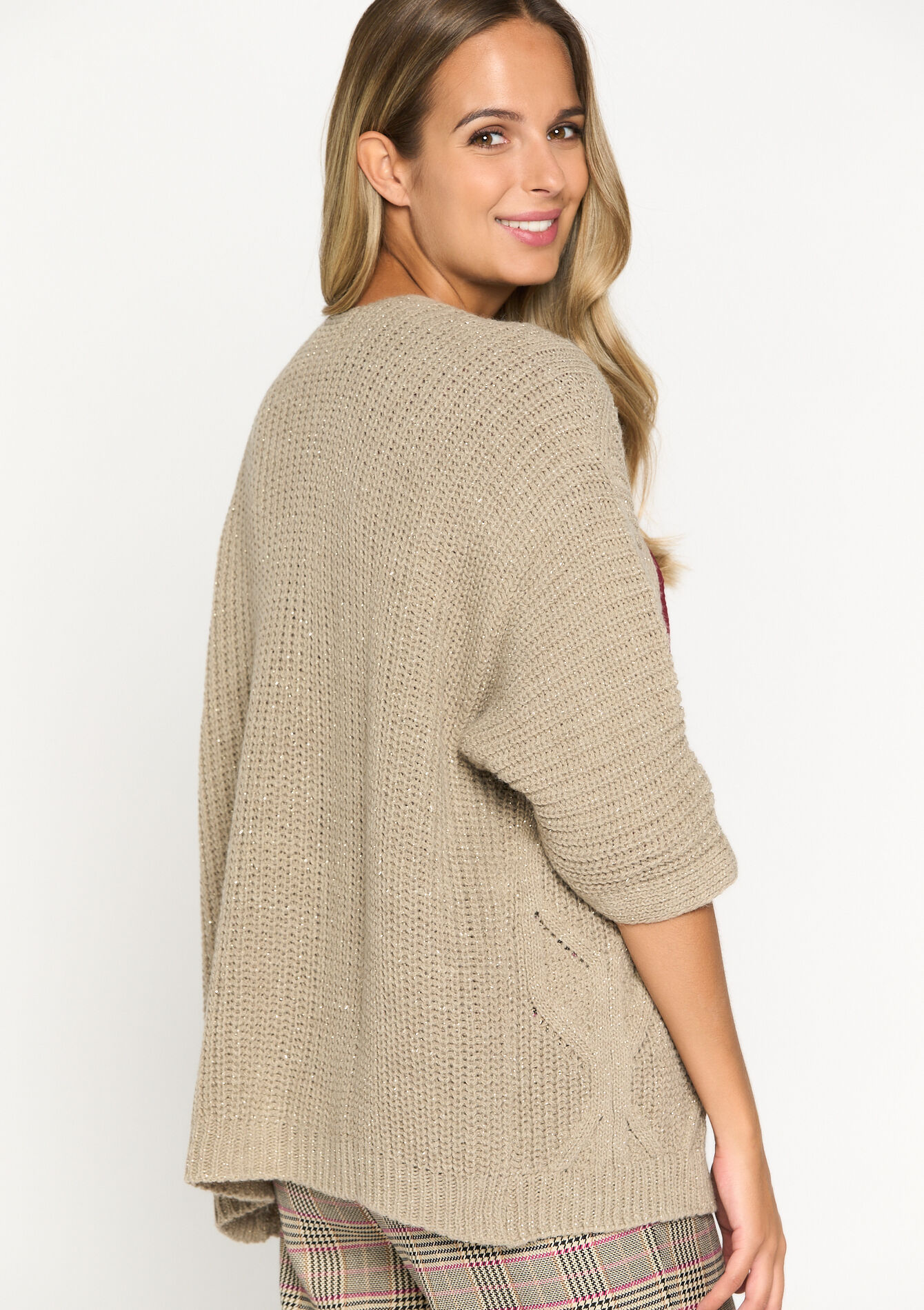 Cardigan en lurex, Cardigan en lurex - LT BEIGE - 04100997_2527