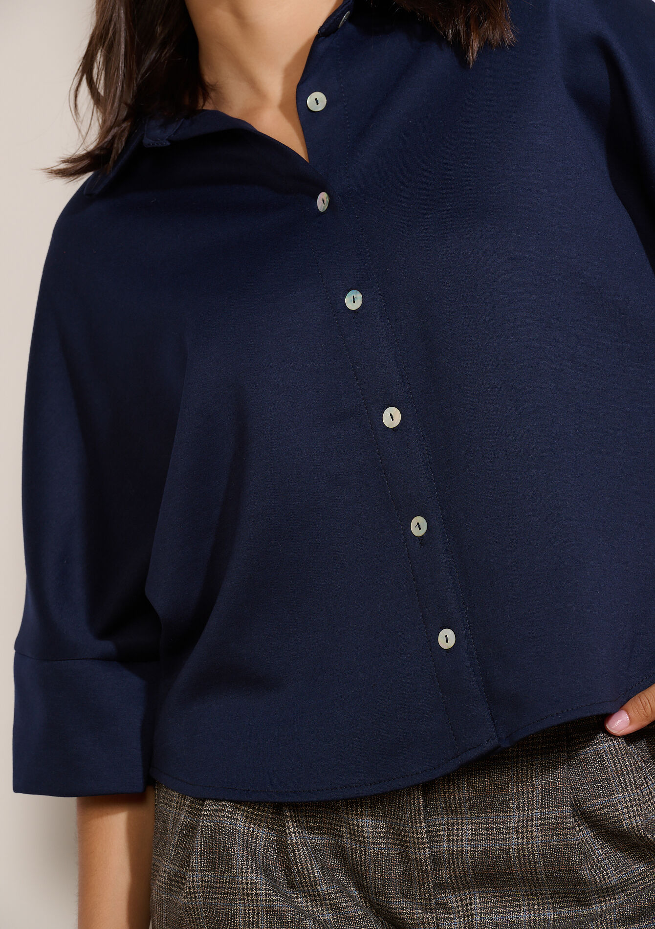 Losvallende polo met knopen, Losvallende polo met knopen - NAVY BASIC - 02301968_2723