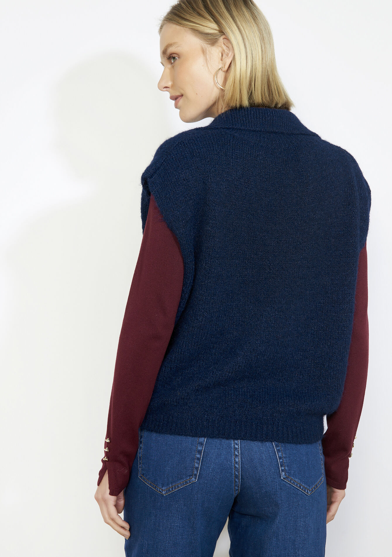 Mouwloze trui met polokraag, Mouwloze trui met polokraag - NAVY BASIC - 04007099_2723