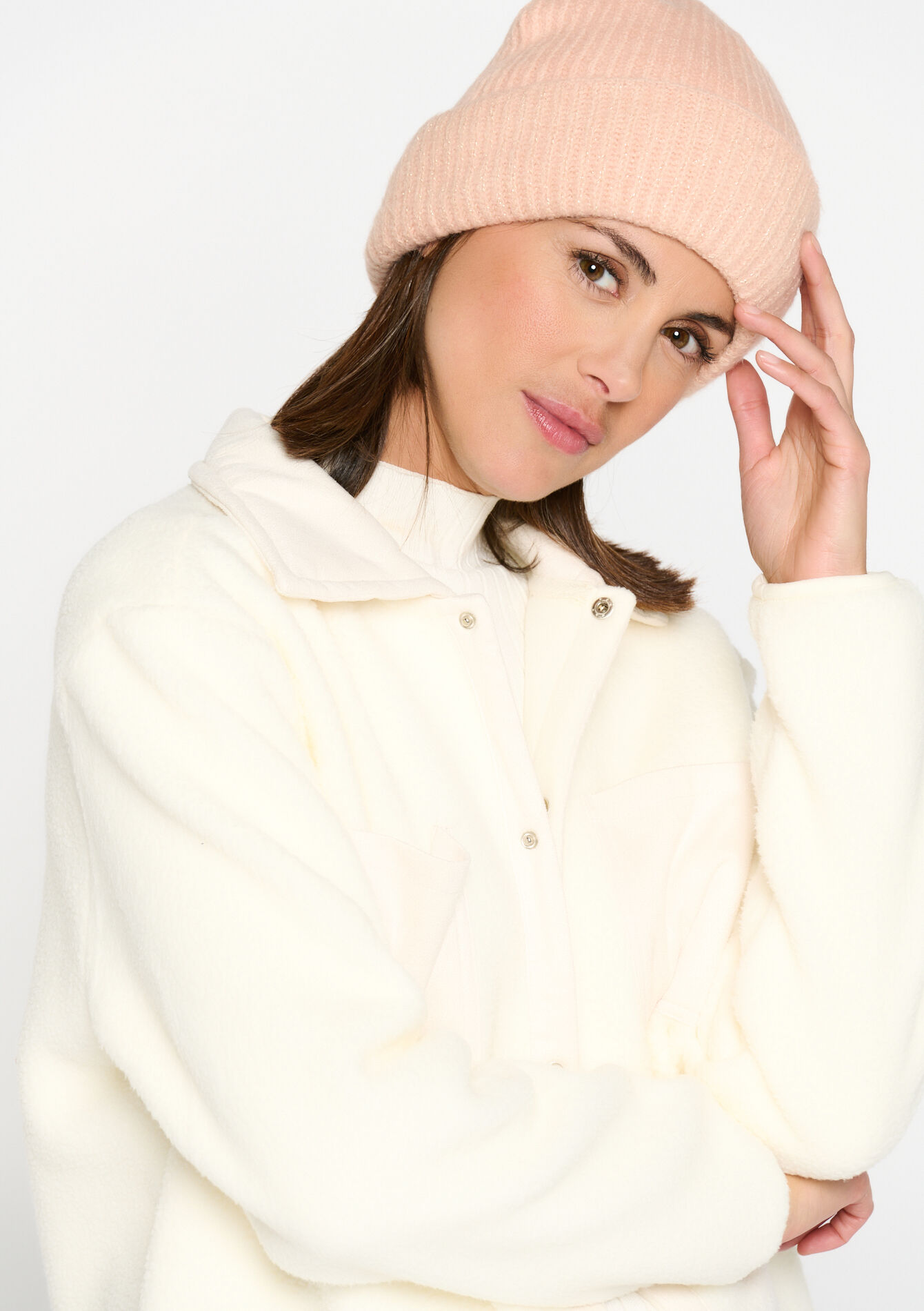 Beanie with lurex, Beanie with lurex - NUDE PINK - 1074565