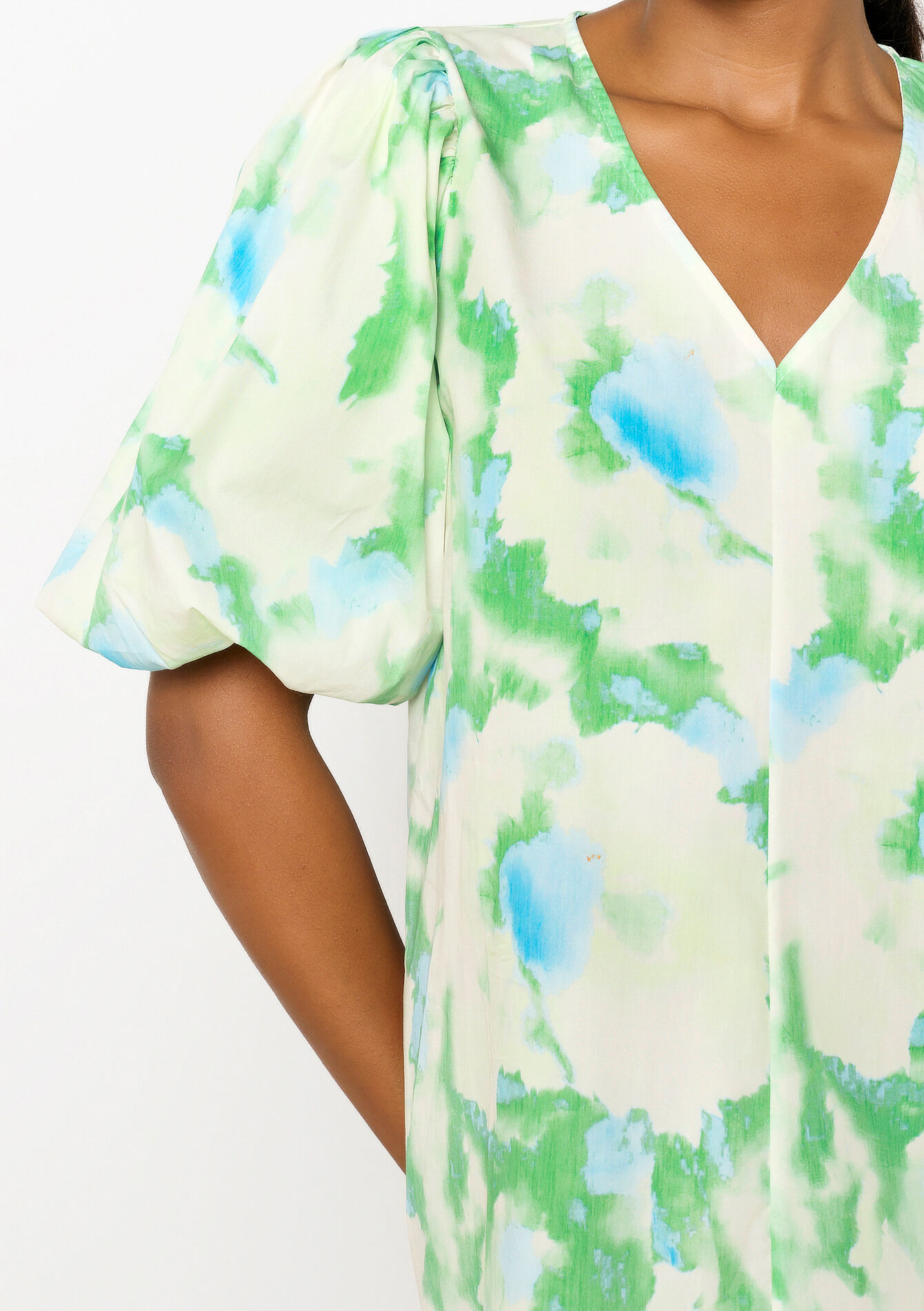 T-shirt jurk met ballonmouwen - OFFWHITE - 1108646