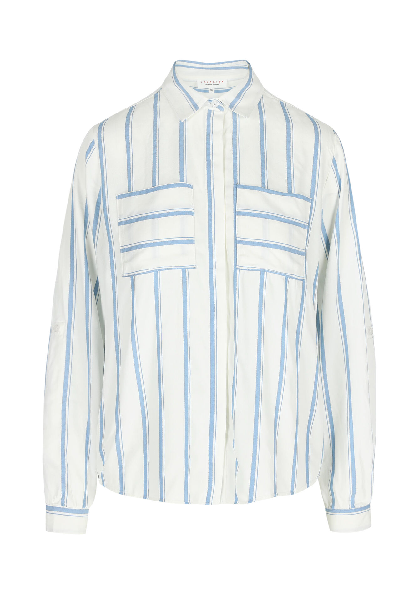 Gestreept hemd met lurex, Gestreept hemd met lurex - BLUE PASTEL - 05702406_3003